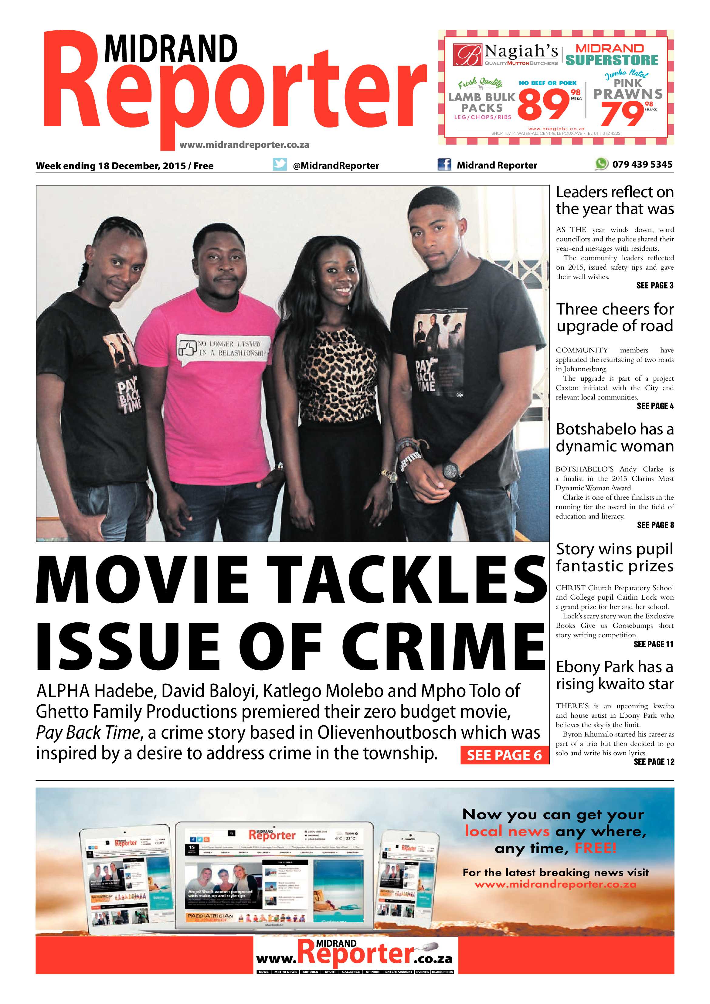 Midrand Reporter 18 December 2015 page 1