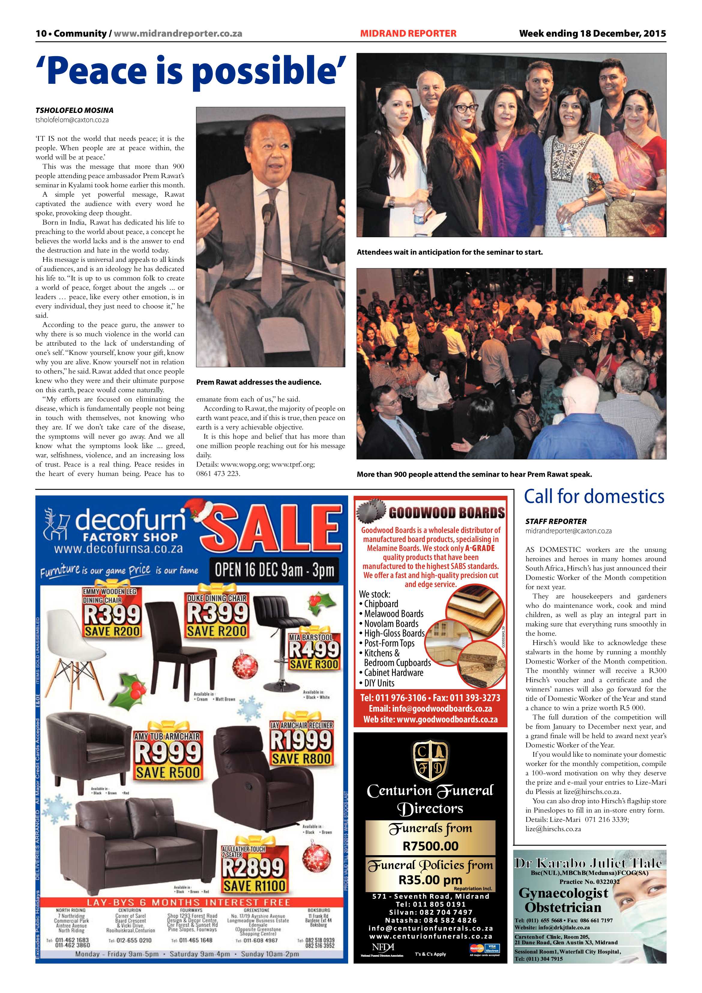 Midrand Reporter 18 December 2015 page 10