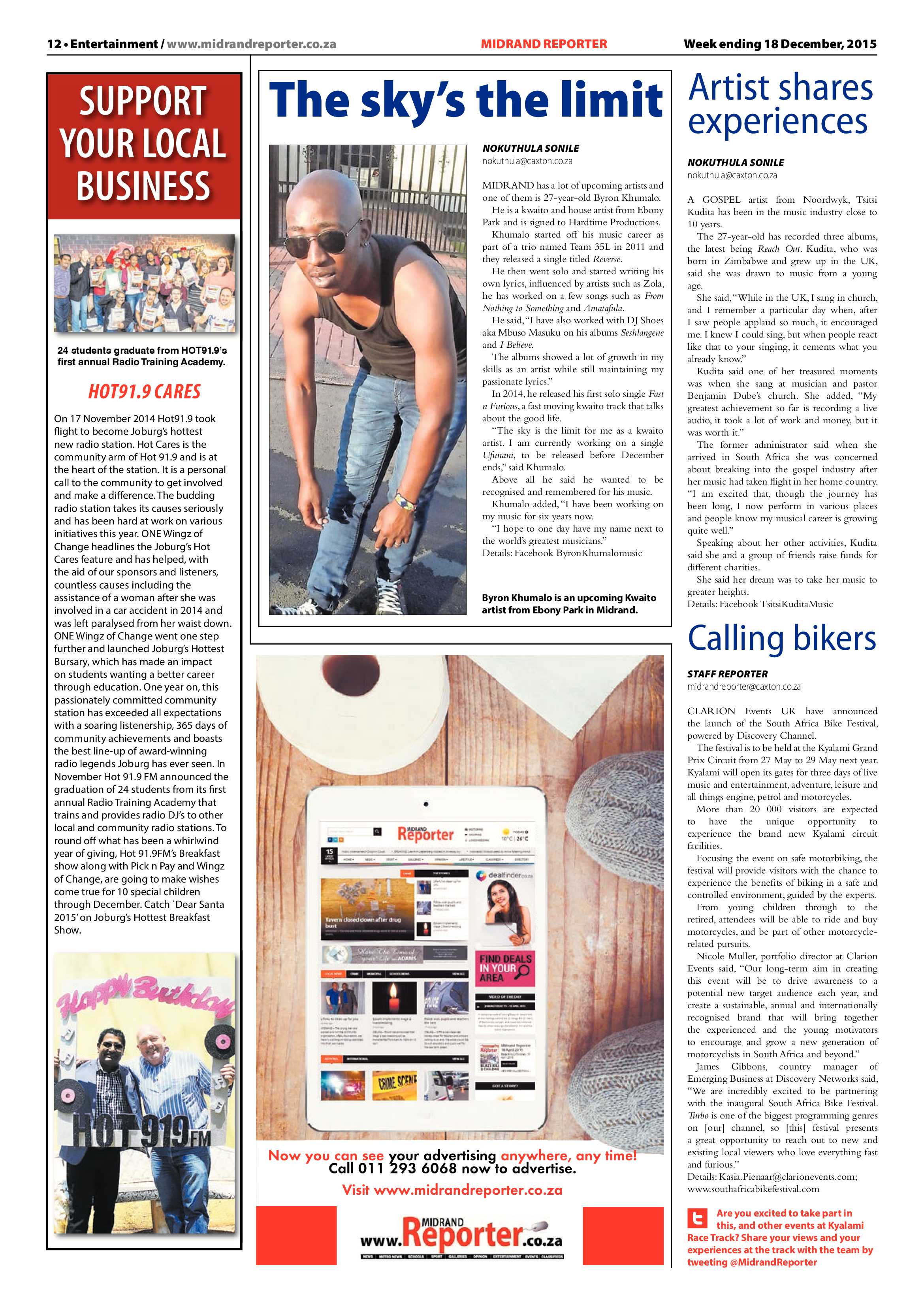 Midrand Reporter 18 December 2015 page 12