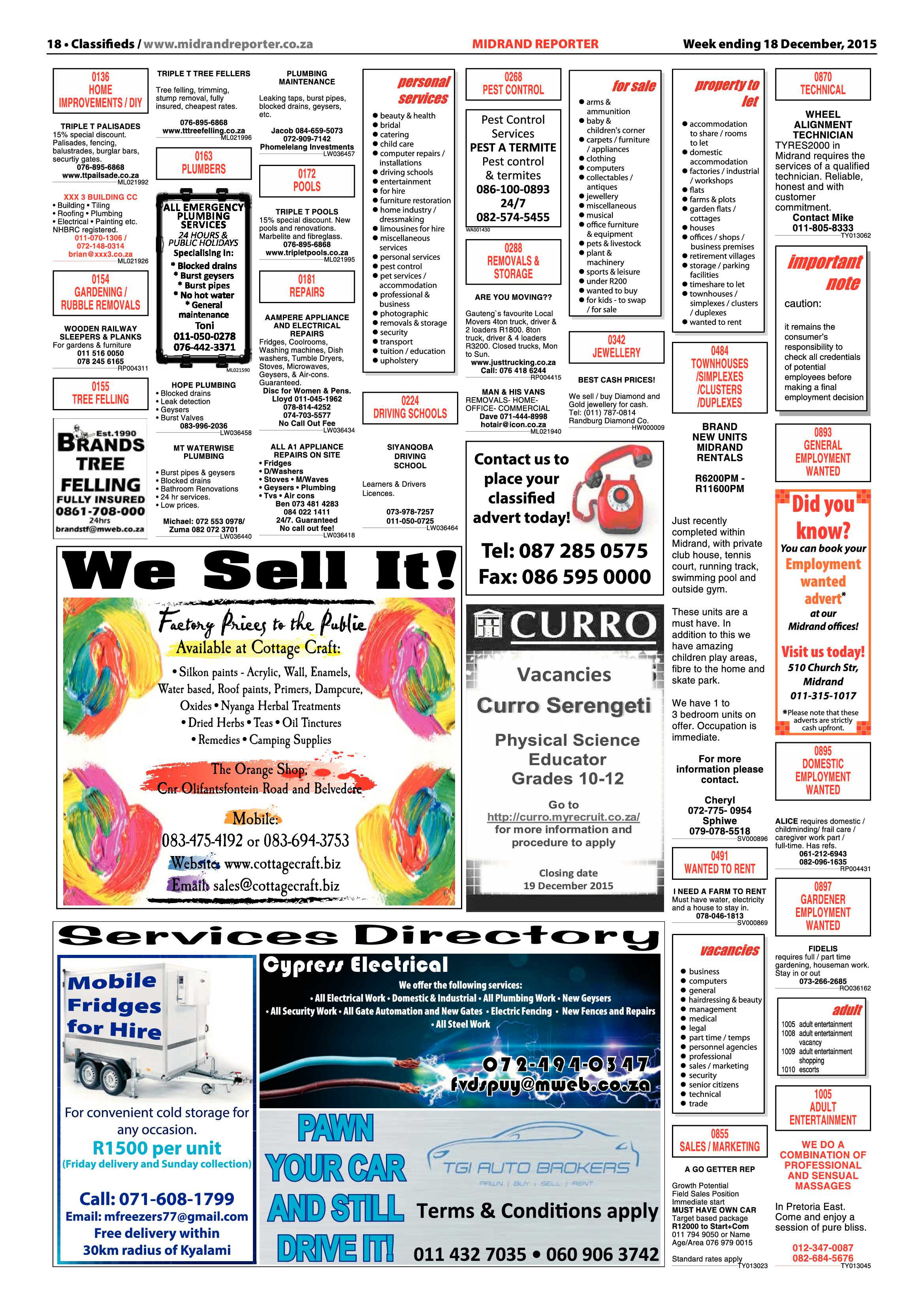 Midrand Reporter 18 December 2015 page 18