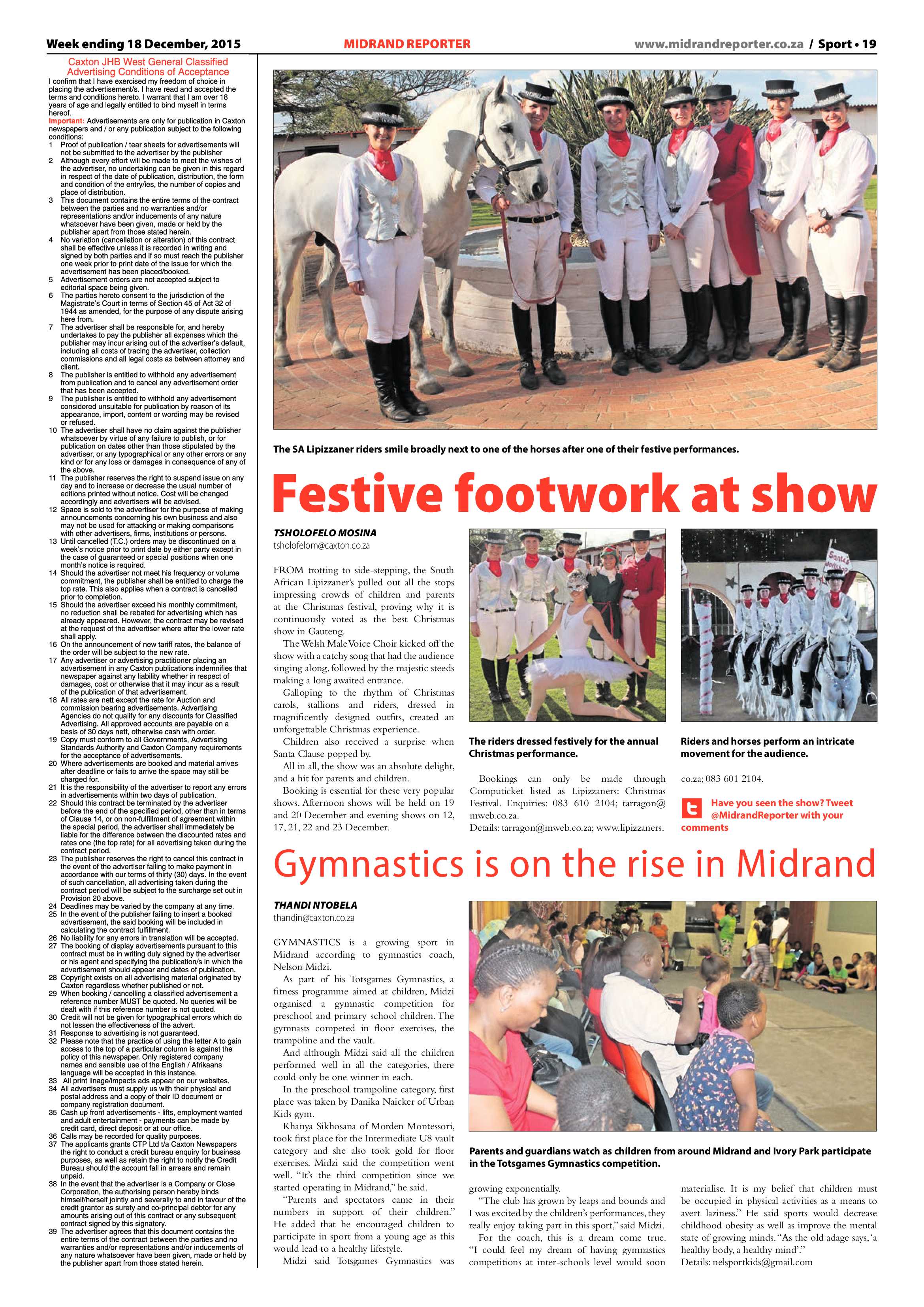 Midrand Reporter 18 December 2015 page 19