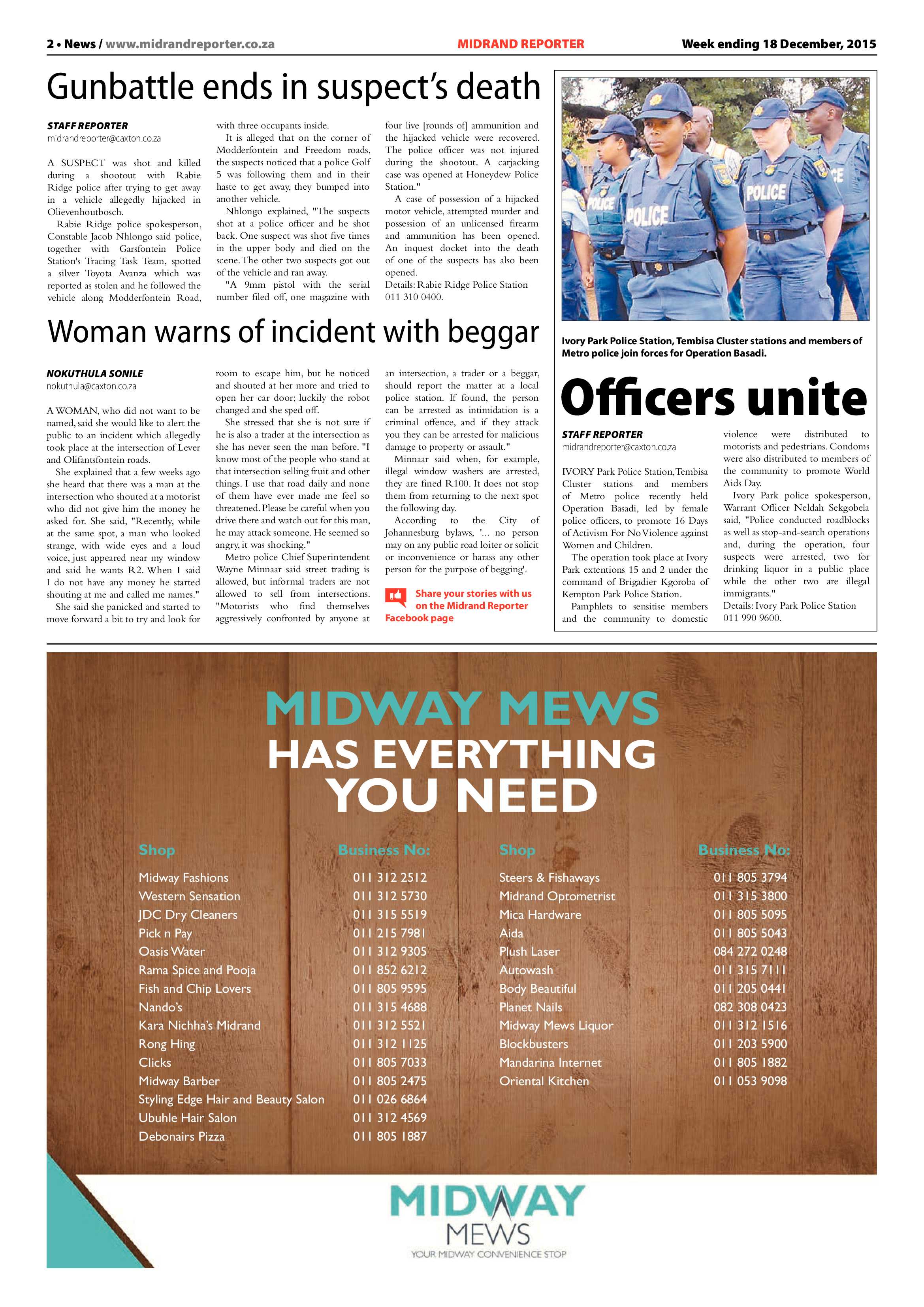 Midrand Reporter 18 December 2015 page 2