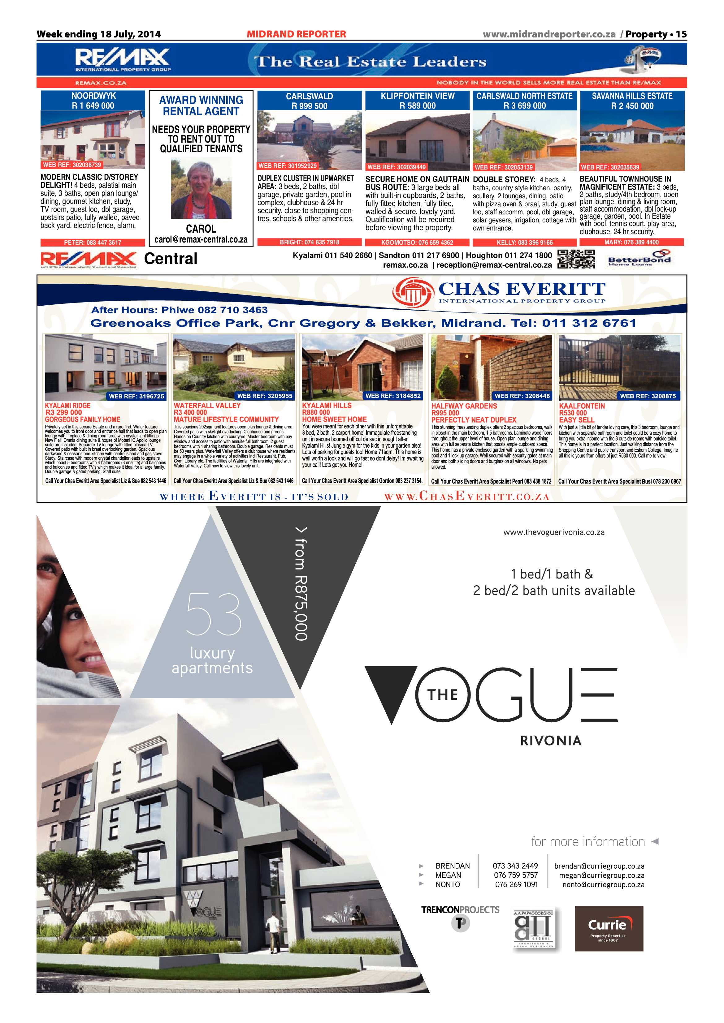 Midrand Reporter 18 July 2014 page 15
