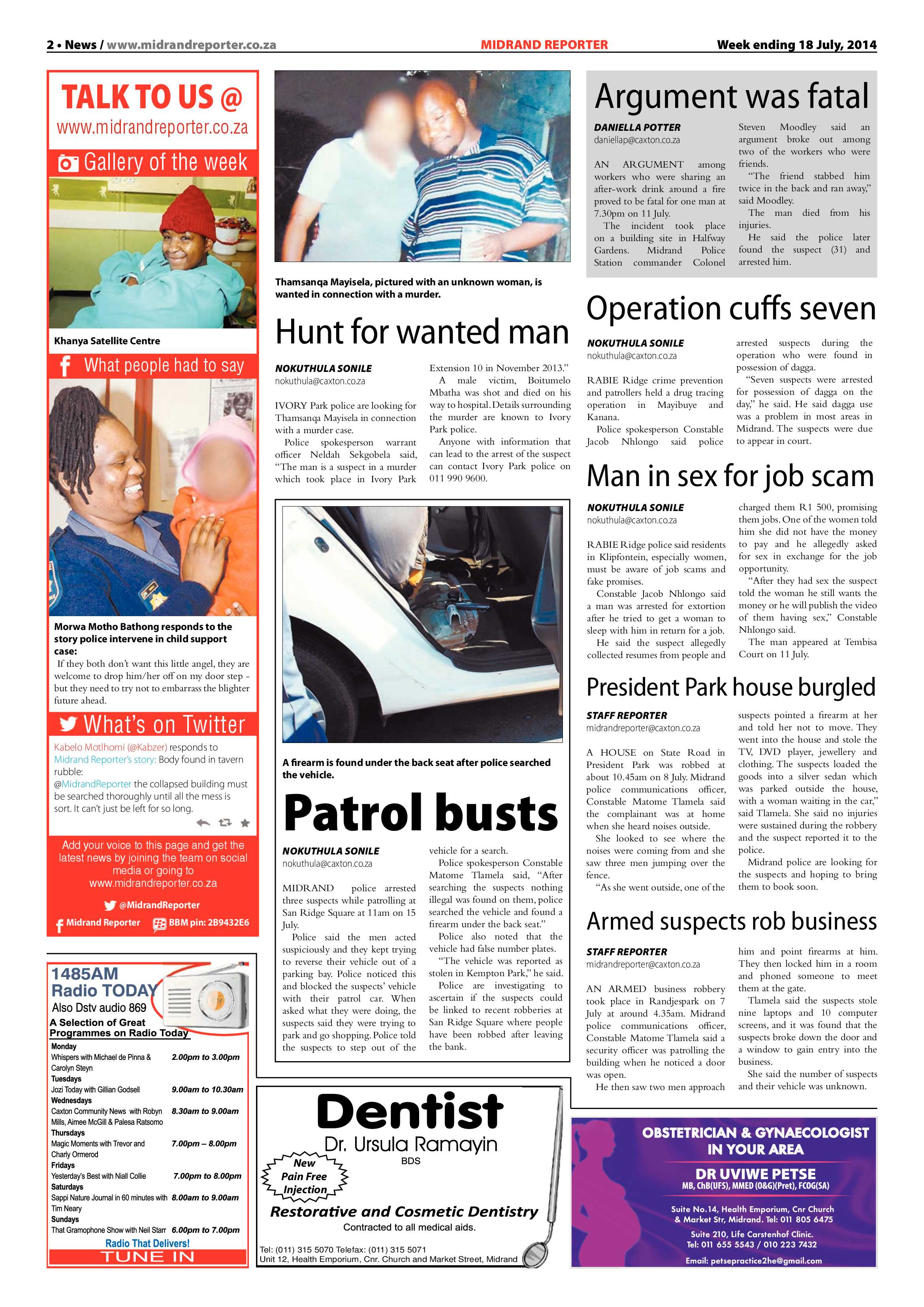 Midrand Reporter 18 July 2014 page 2