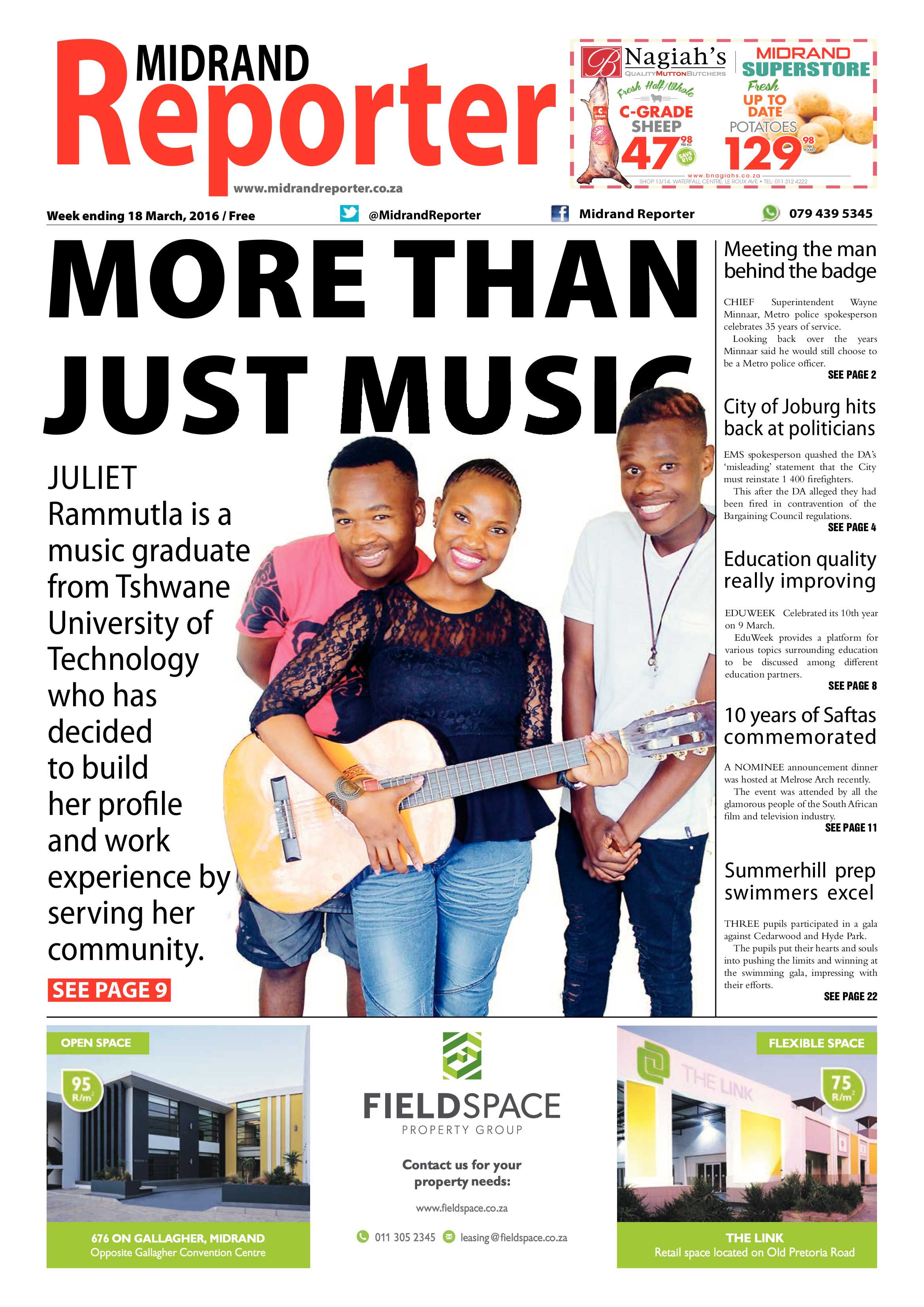 Midrand Reporter 18 March 2016 page 1