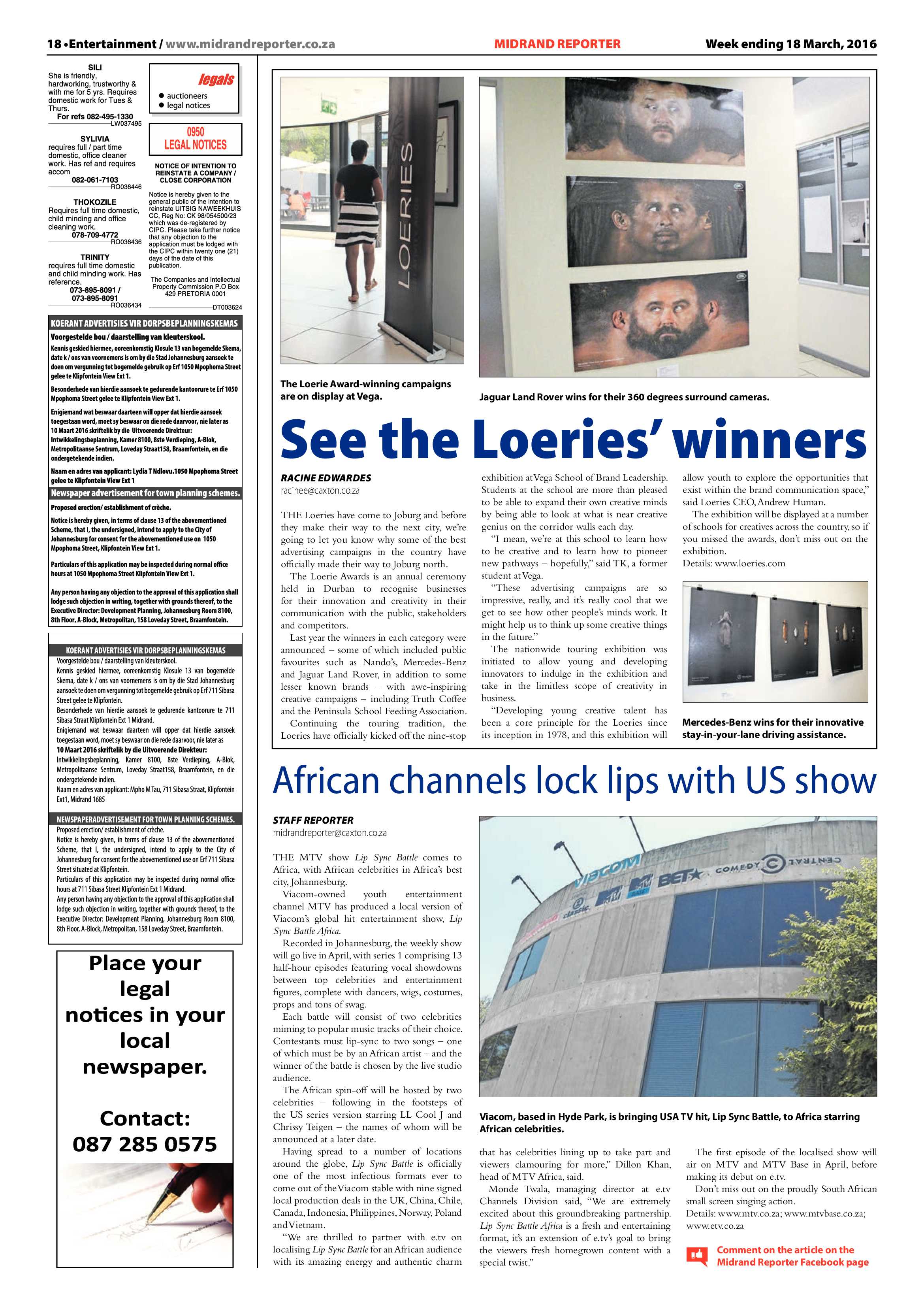 Midrand Reporter 18 March 2016 page 18