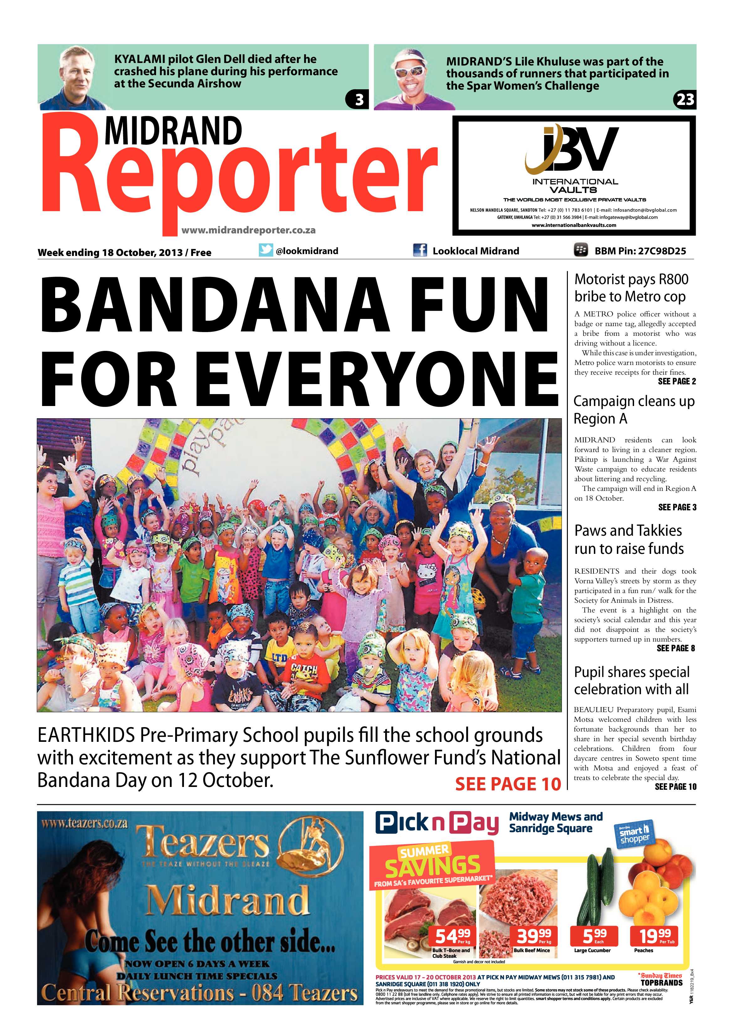 Midrand Reporter 18 October 2013 page 1