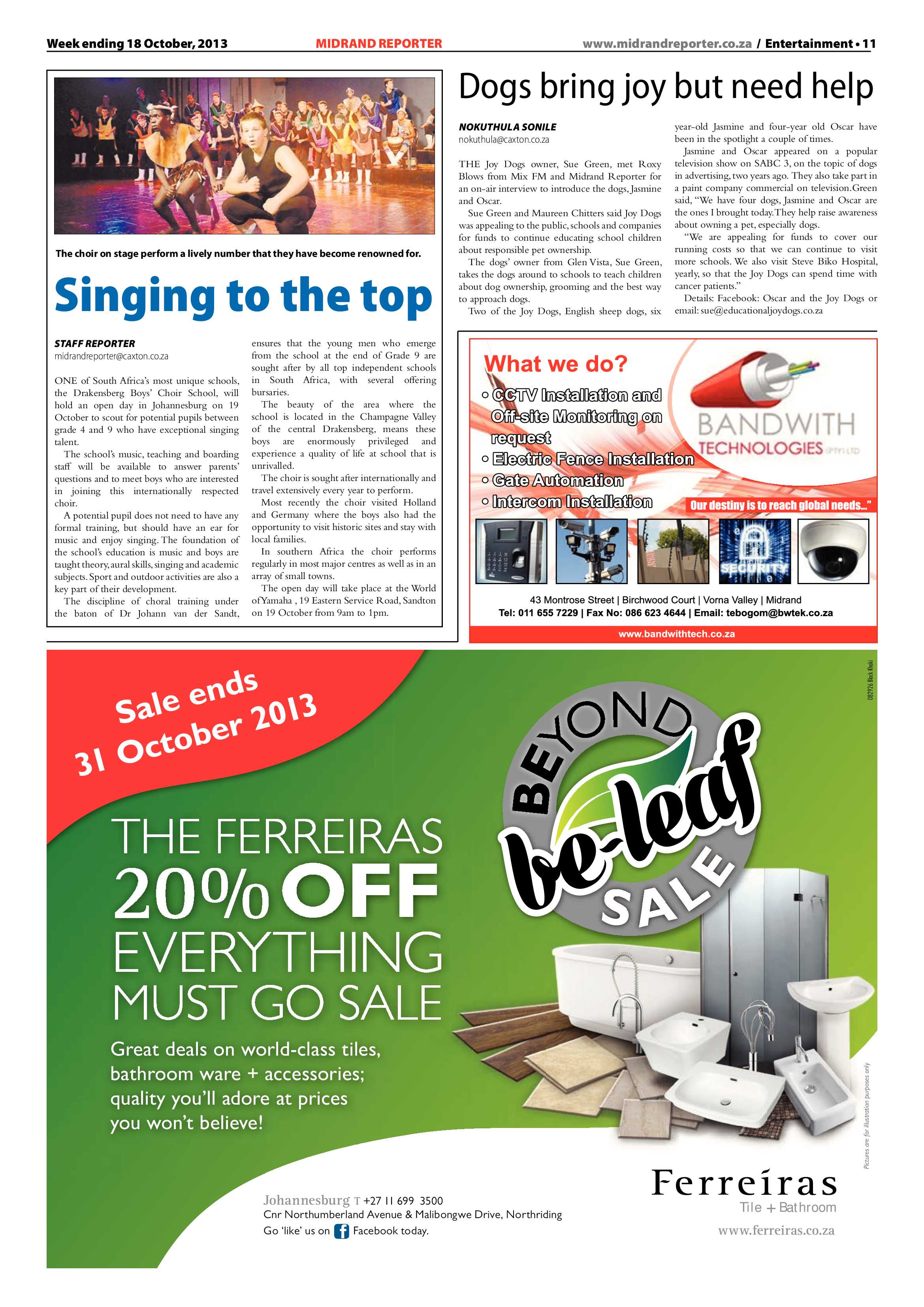 Midrand Reporter 18 October 2013 page 11