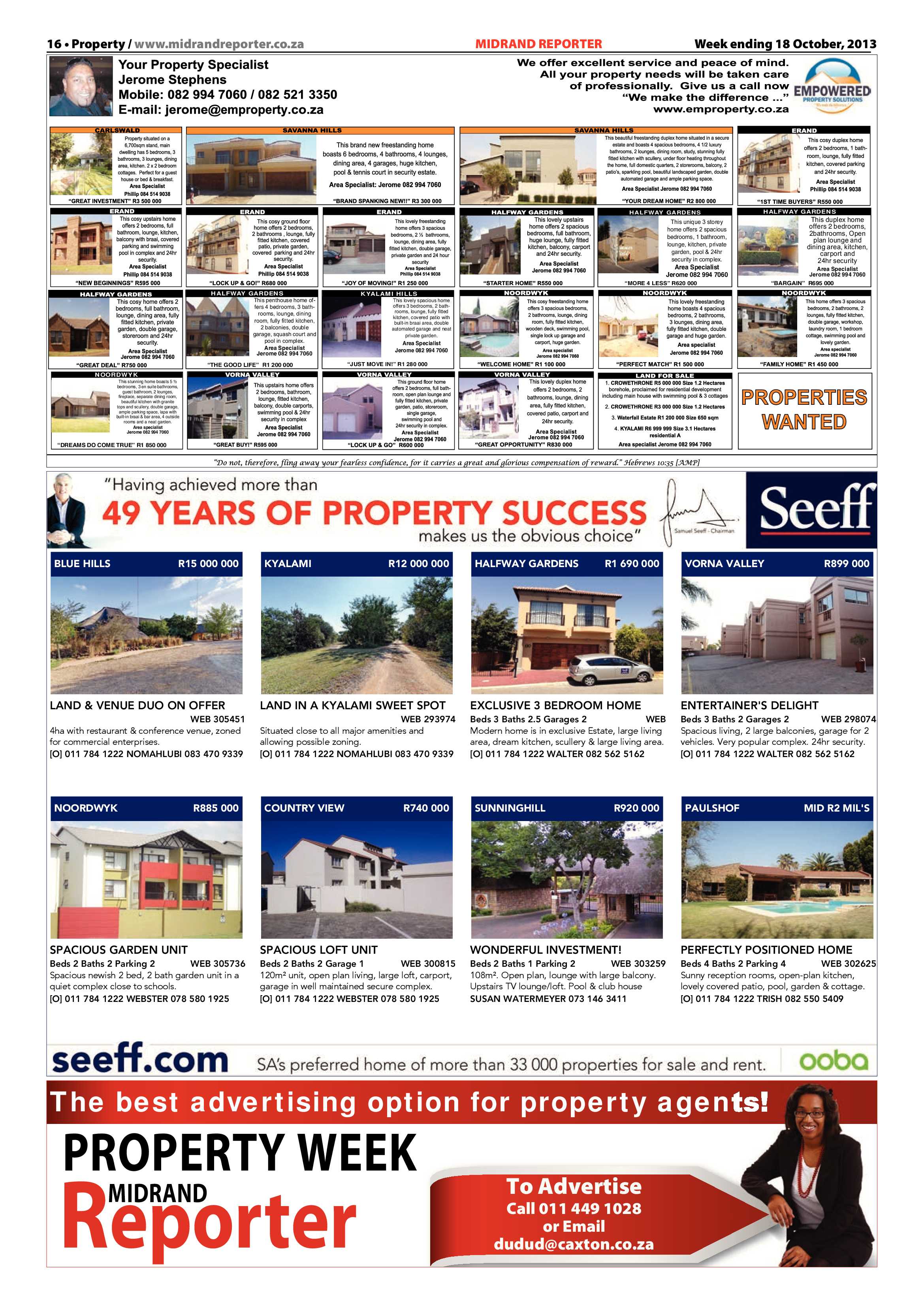 Midrand Reporter 18 October 2013 page 16