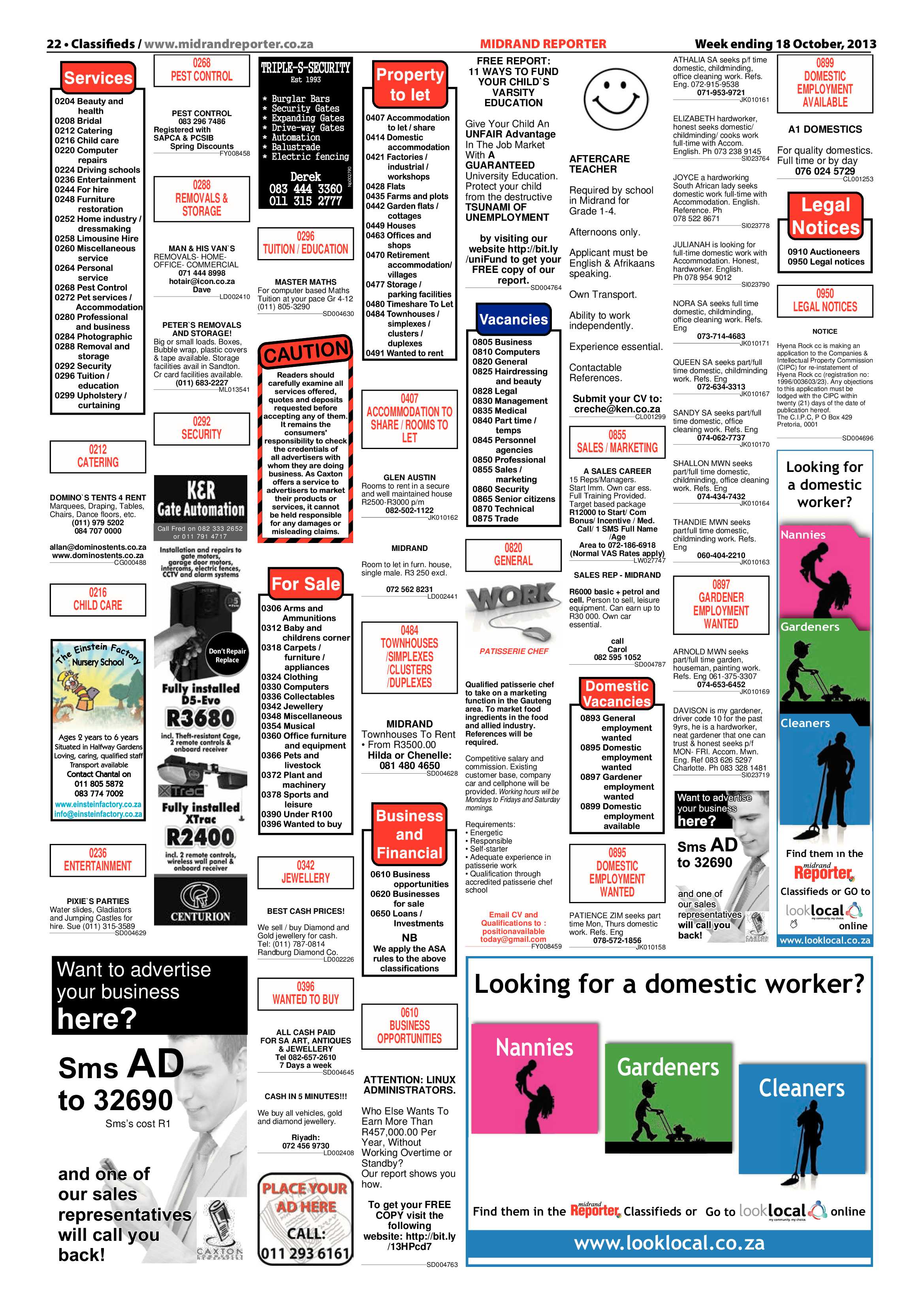 Midrand Reporter 18 October 2013 page 22