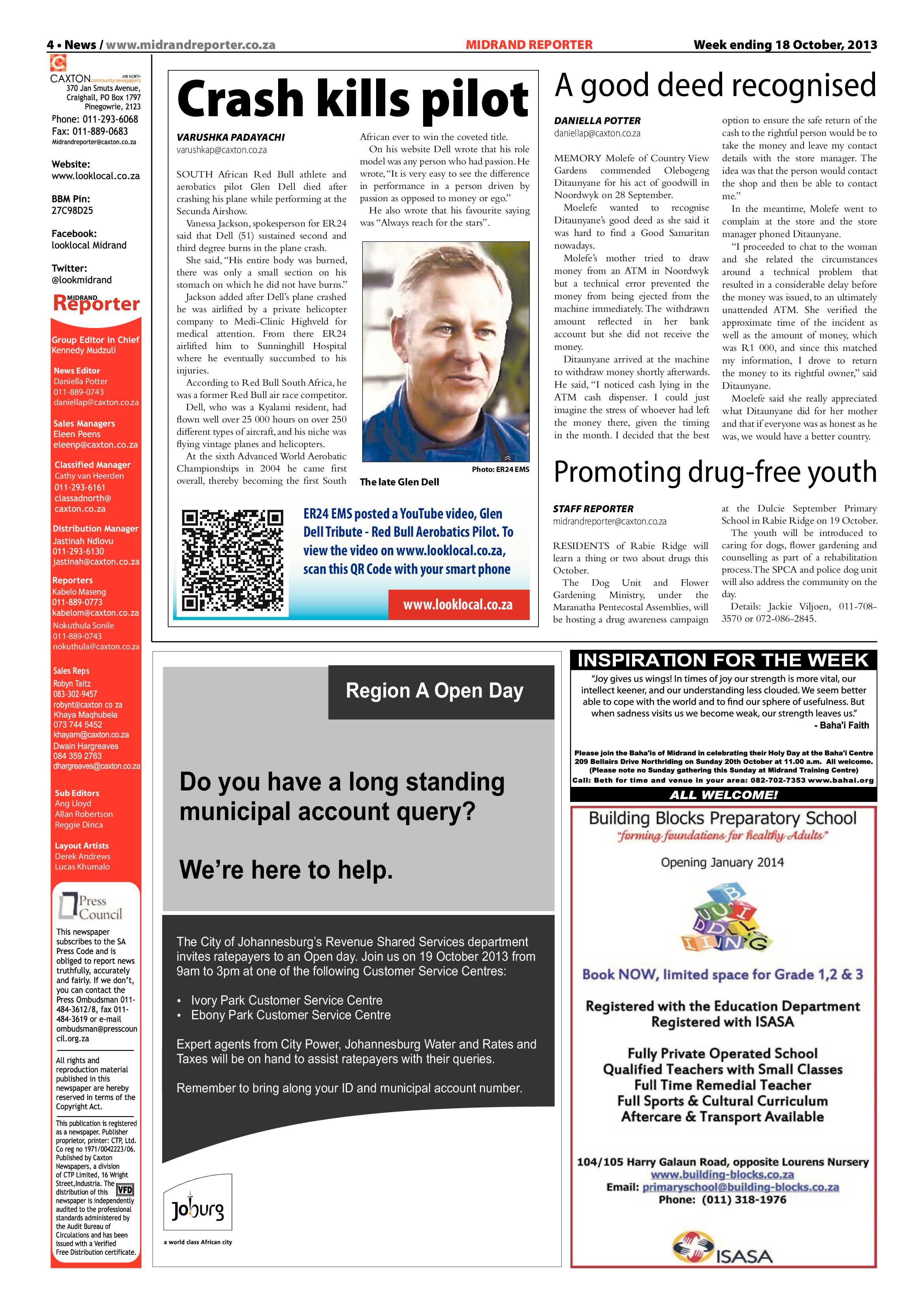 Midrand Reporter 18 October 2013 page 4
