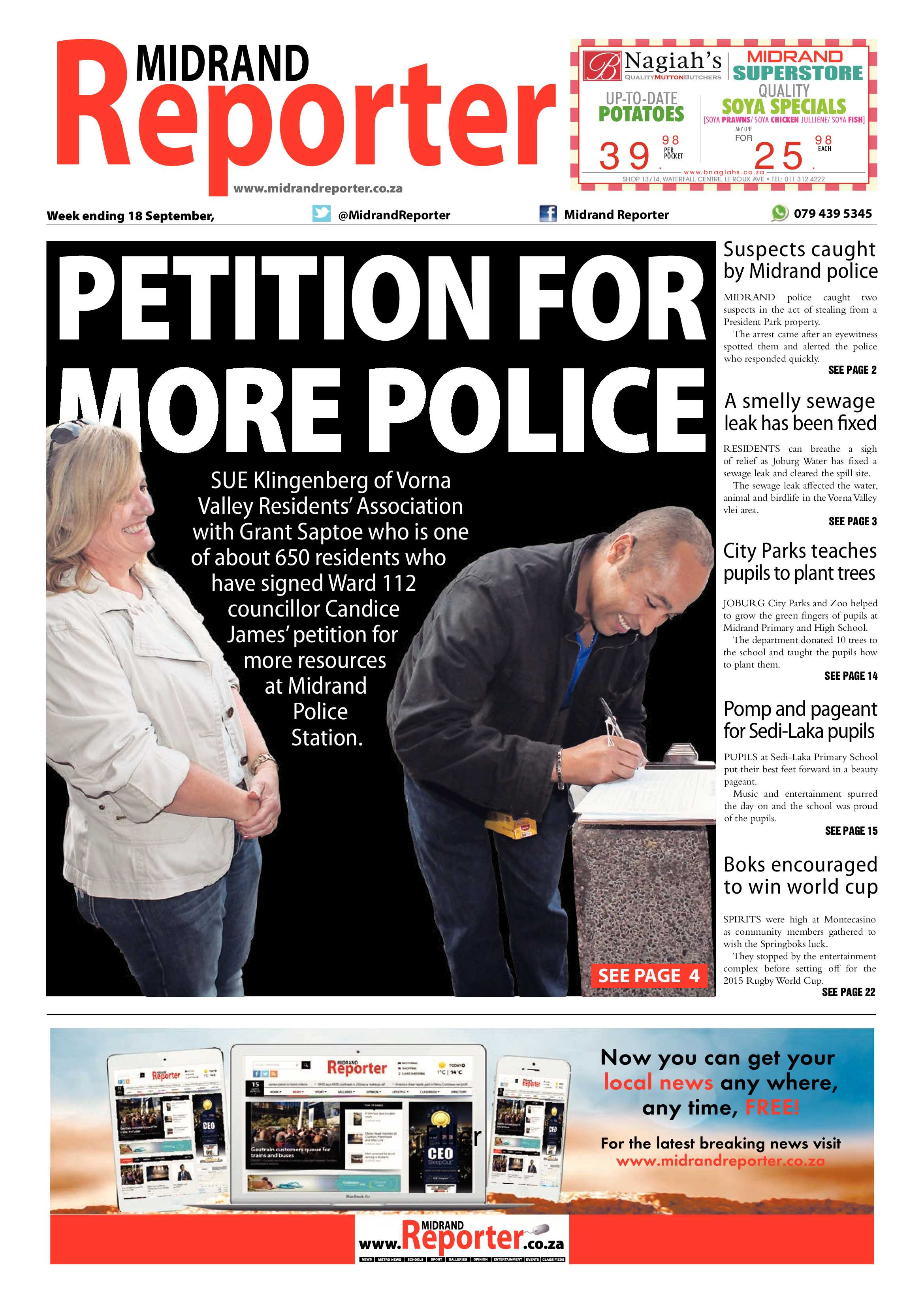 Midrand Reporter 18 September 2015 page 1
