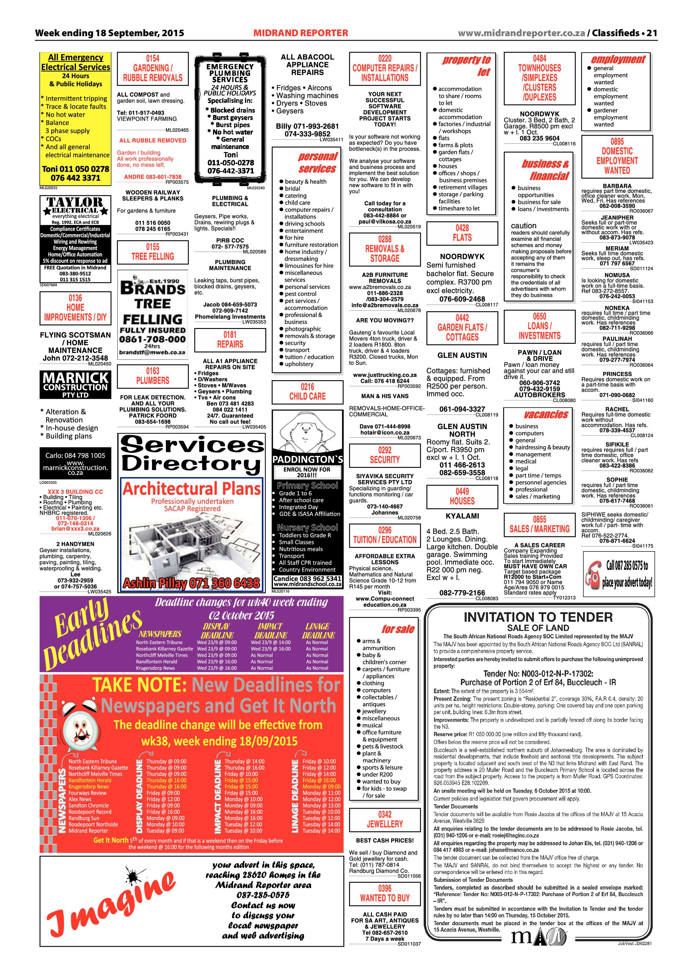 Midrand Reporter 18 September 2015 page 21