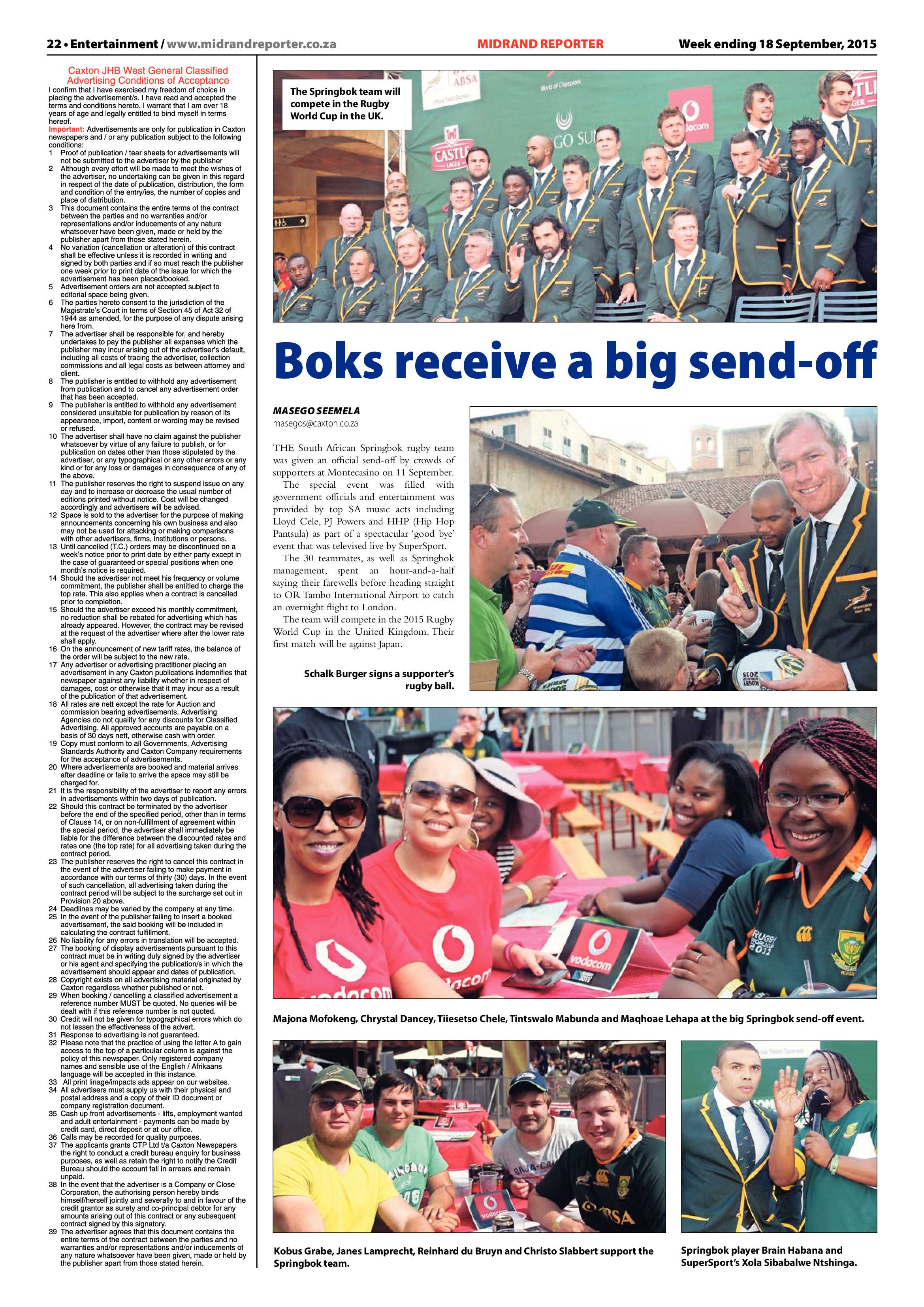 Midrand Reporter 18 September 2015 page 22