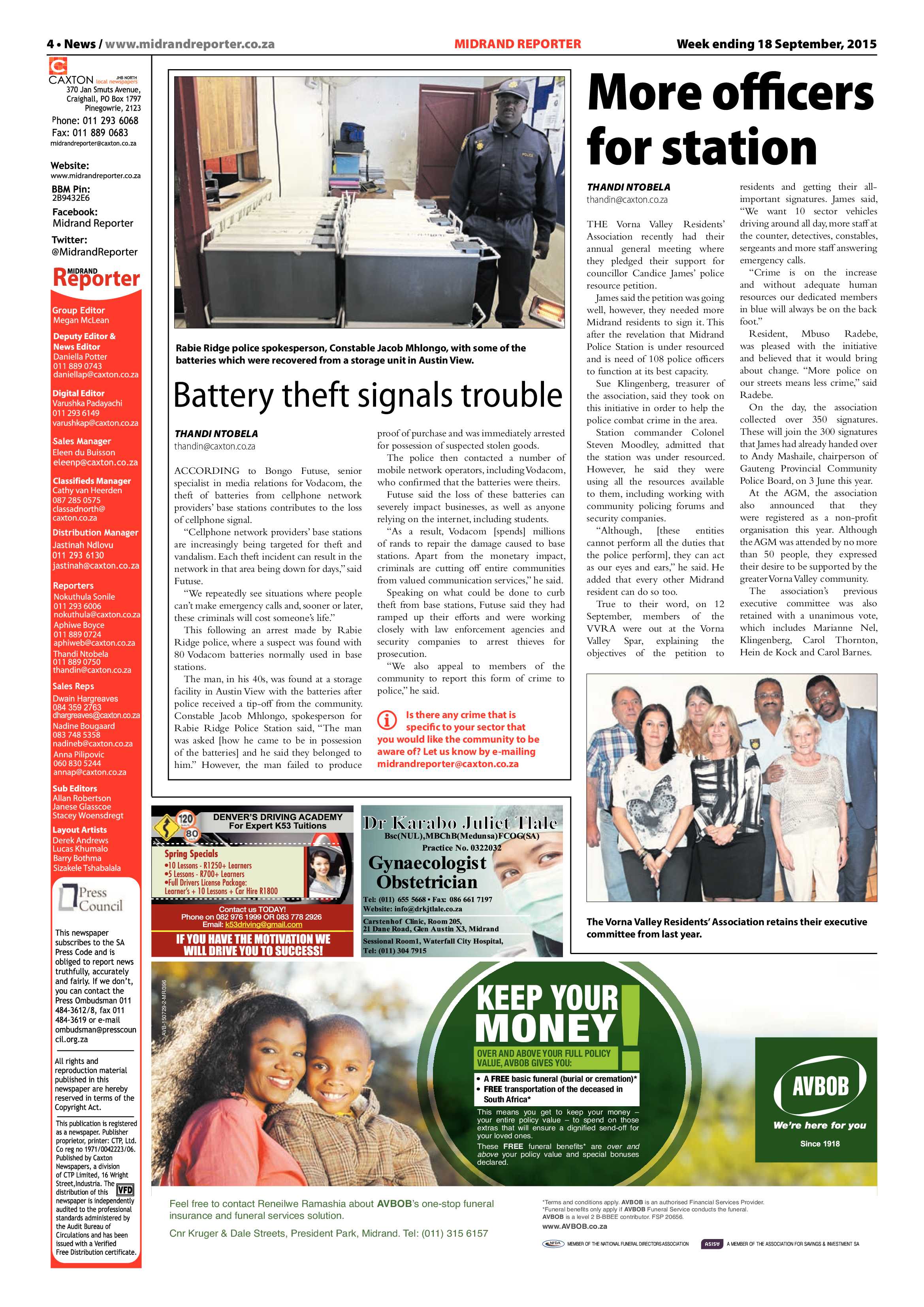 Midrand Reporter 18 September 2015 page 4