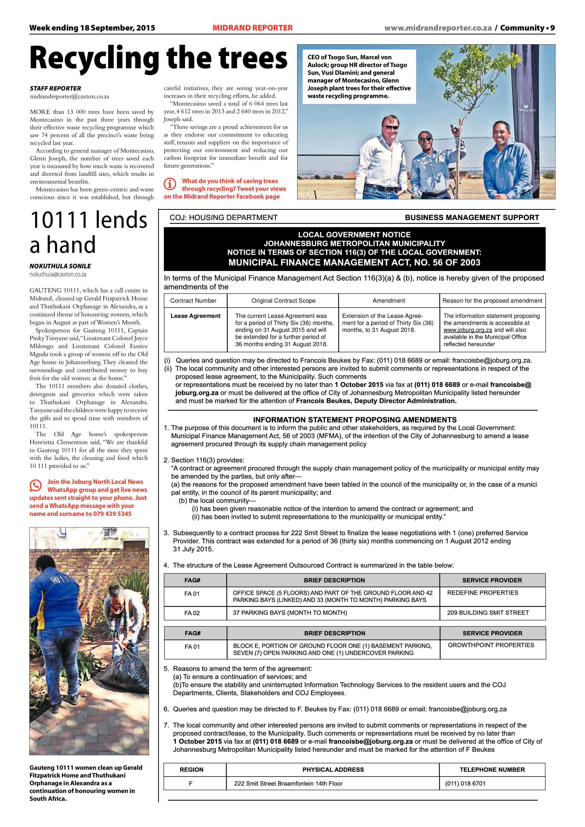 Midrand Reporter 18 September 2015 page 9