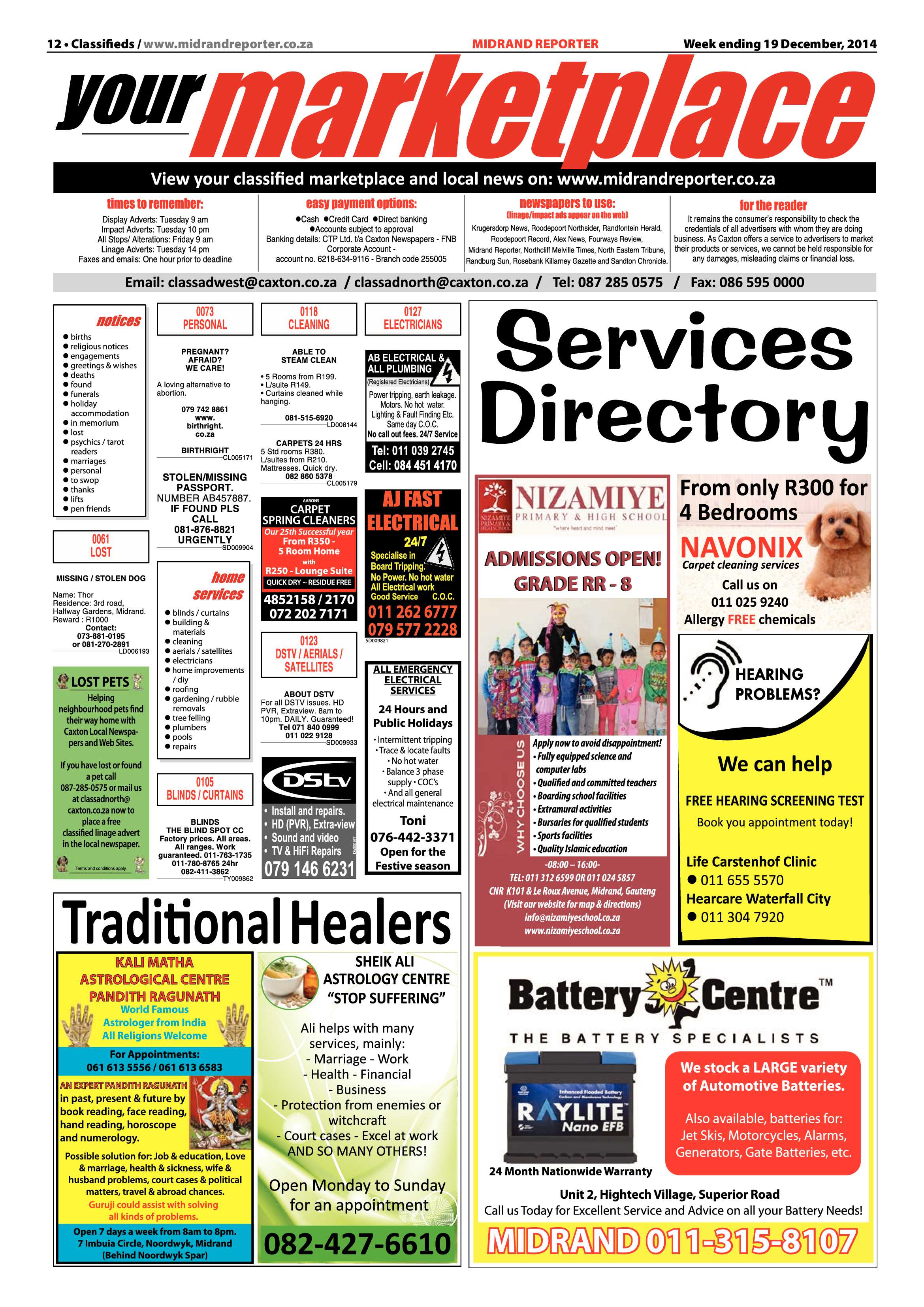 Midrand Reporter 19 December 2014 page 12