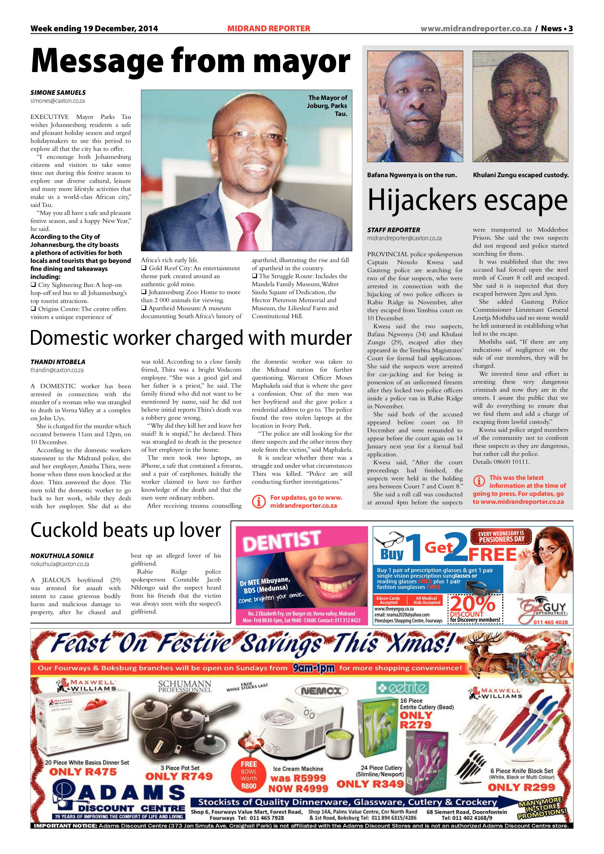 Midrand Reporter 19 December 2014 page 3