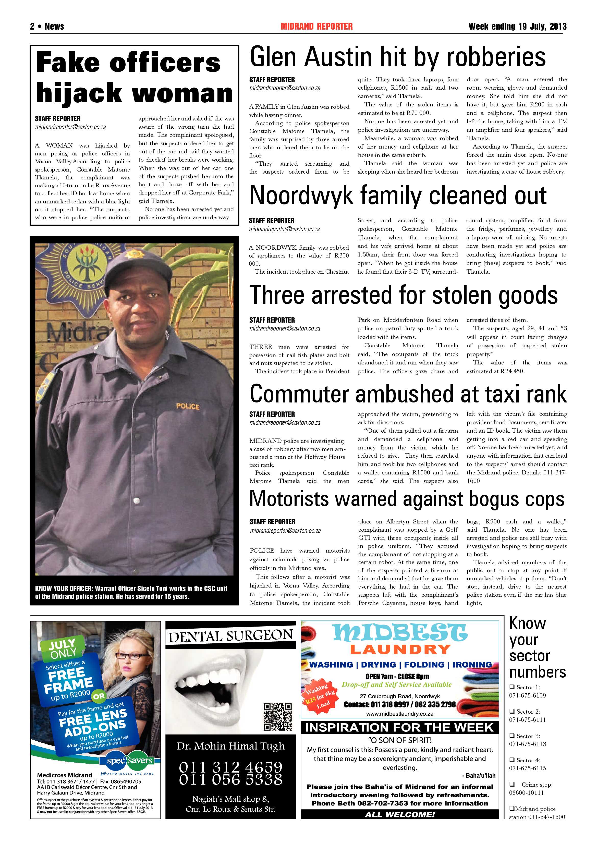 Midrand Reporter 19 July 2013 page 2