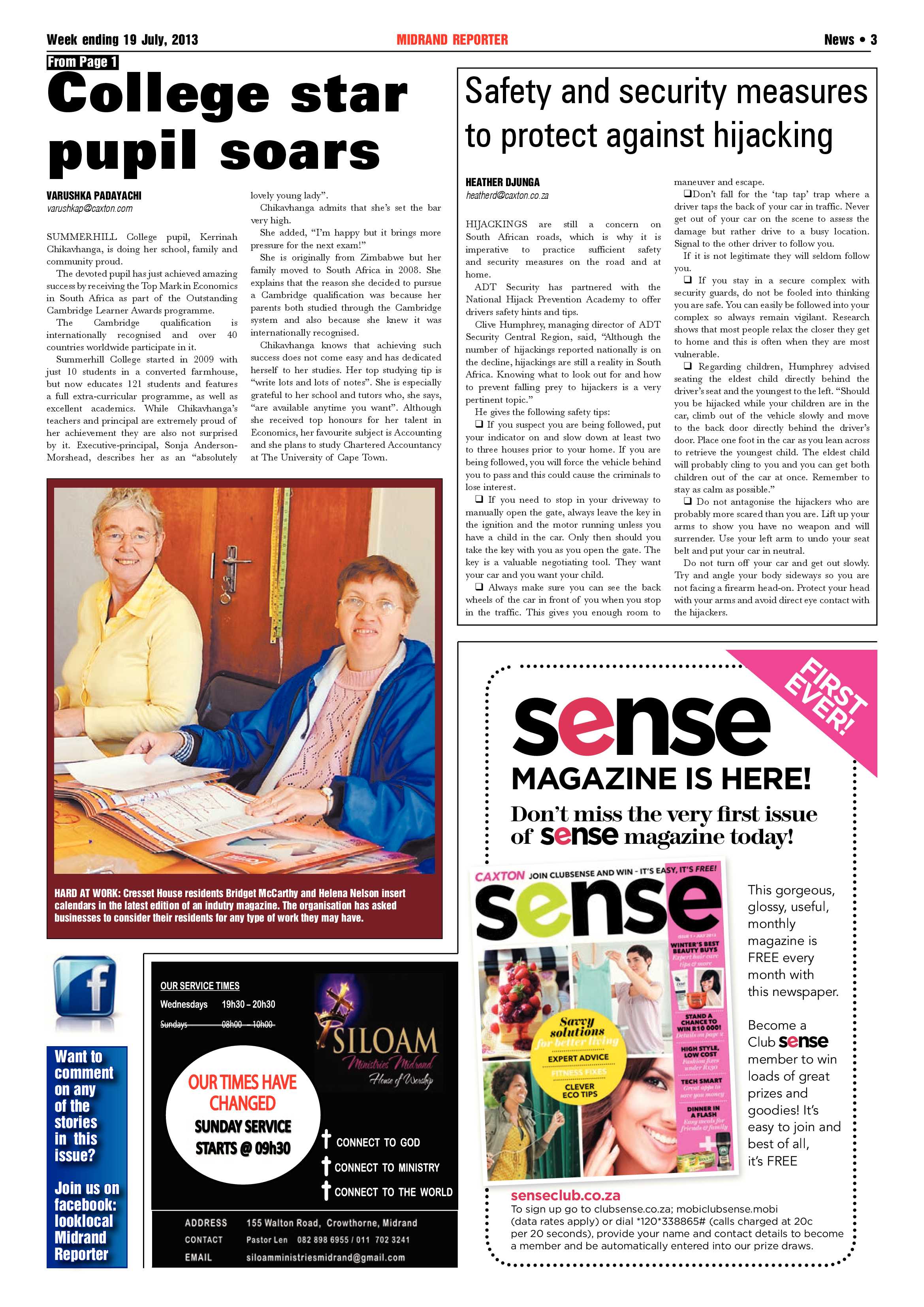 Midrand Reporter 19 July 2013 page 3