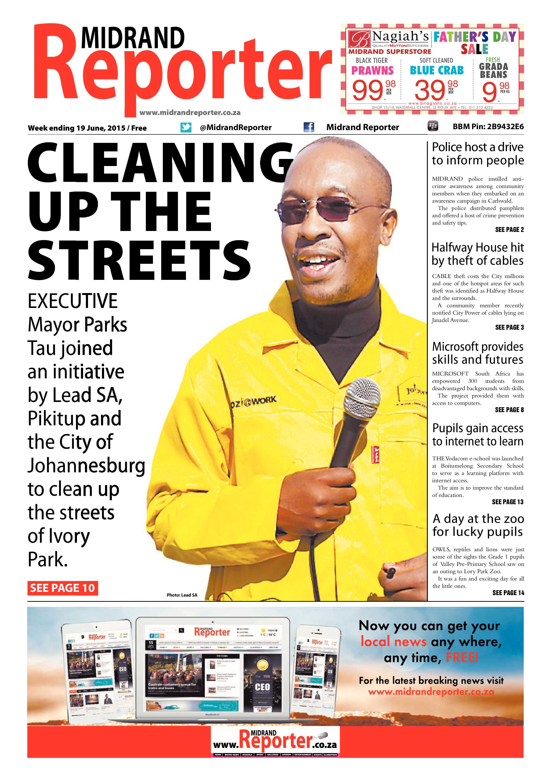 Midrand Reporter 19 June 2015 page 1
