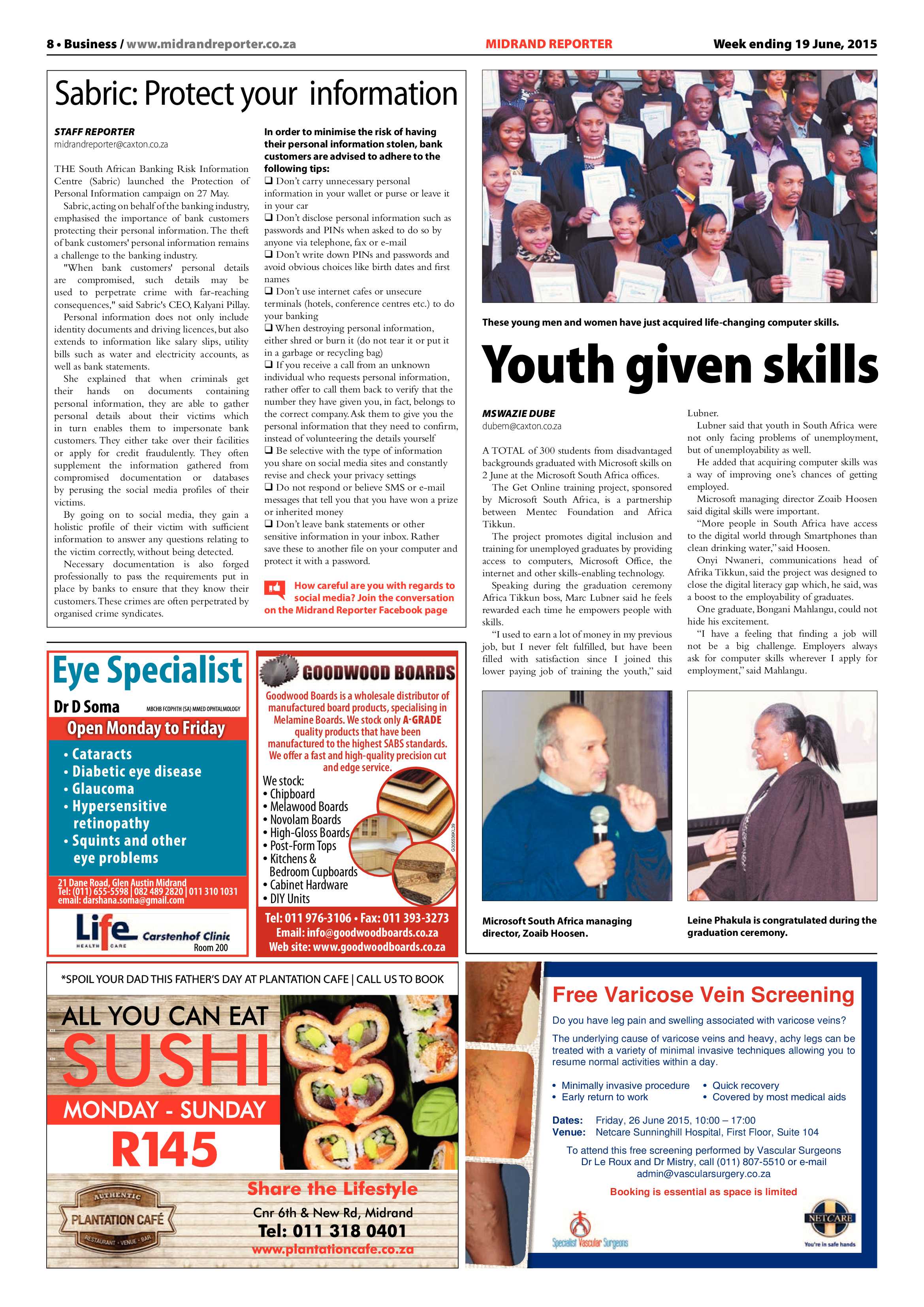 Midrand Reporter 19 June 2015 page 8