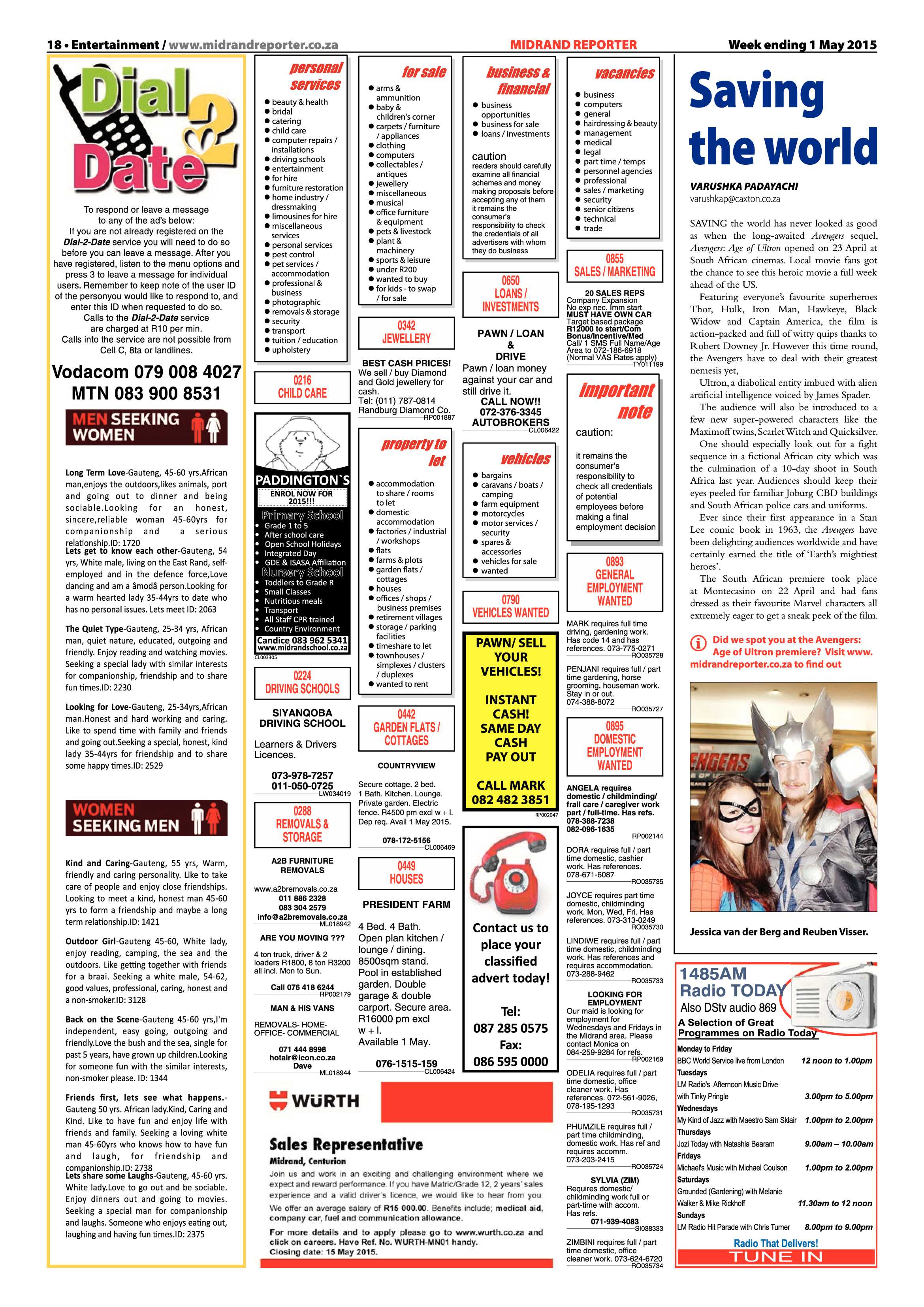 Midrand Reporter 1 May 2015 page 18