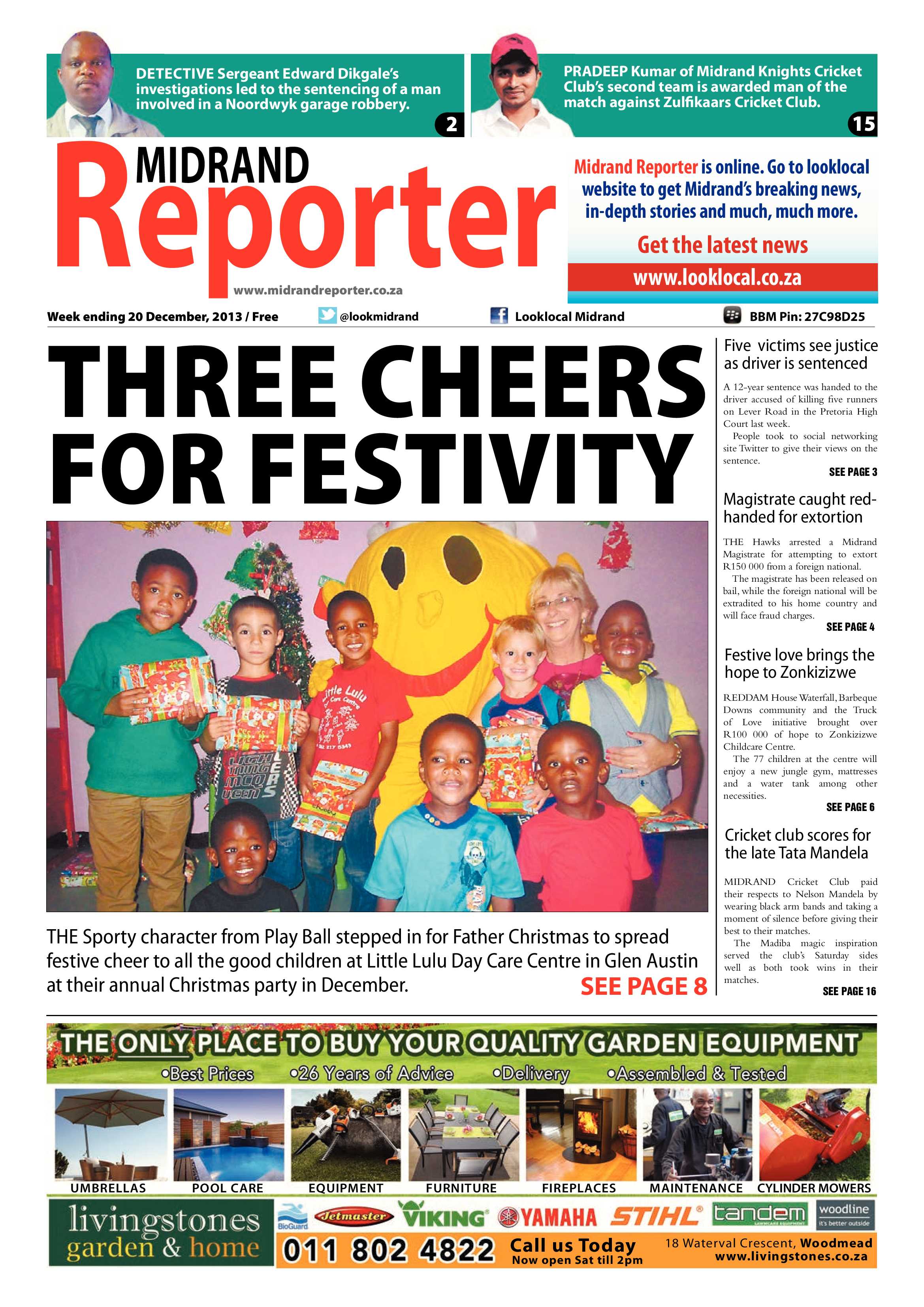 Midrand Reporter 20 December 2013 page 1