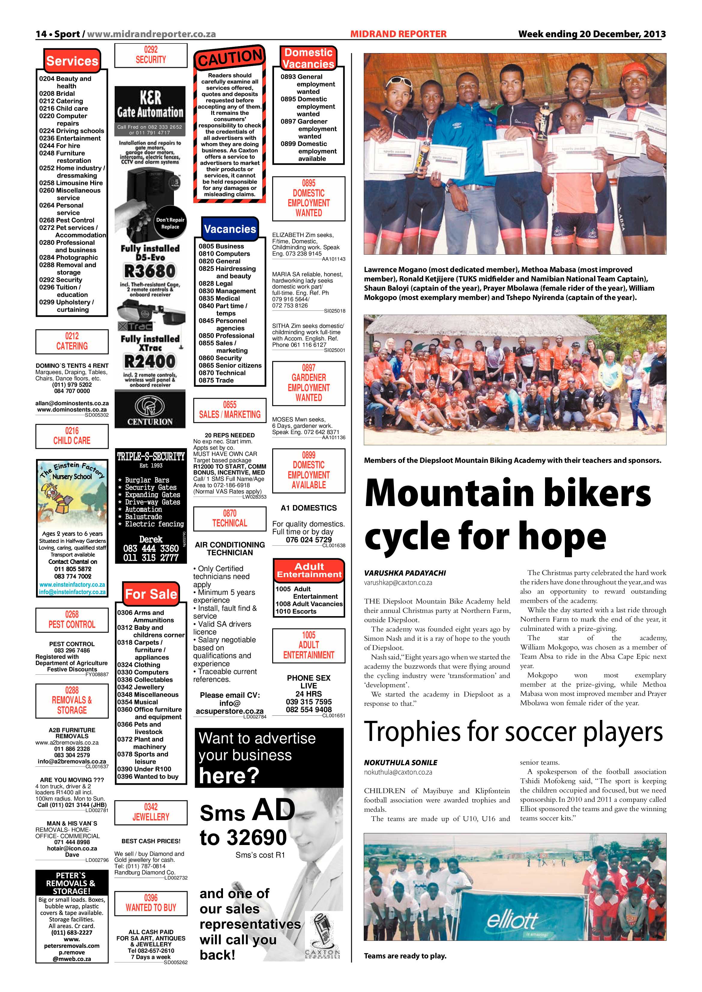 Midrand Reporter 20 December 2013 page 14