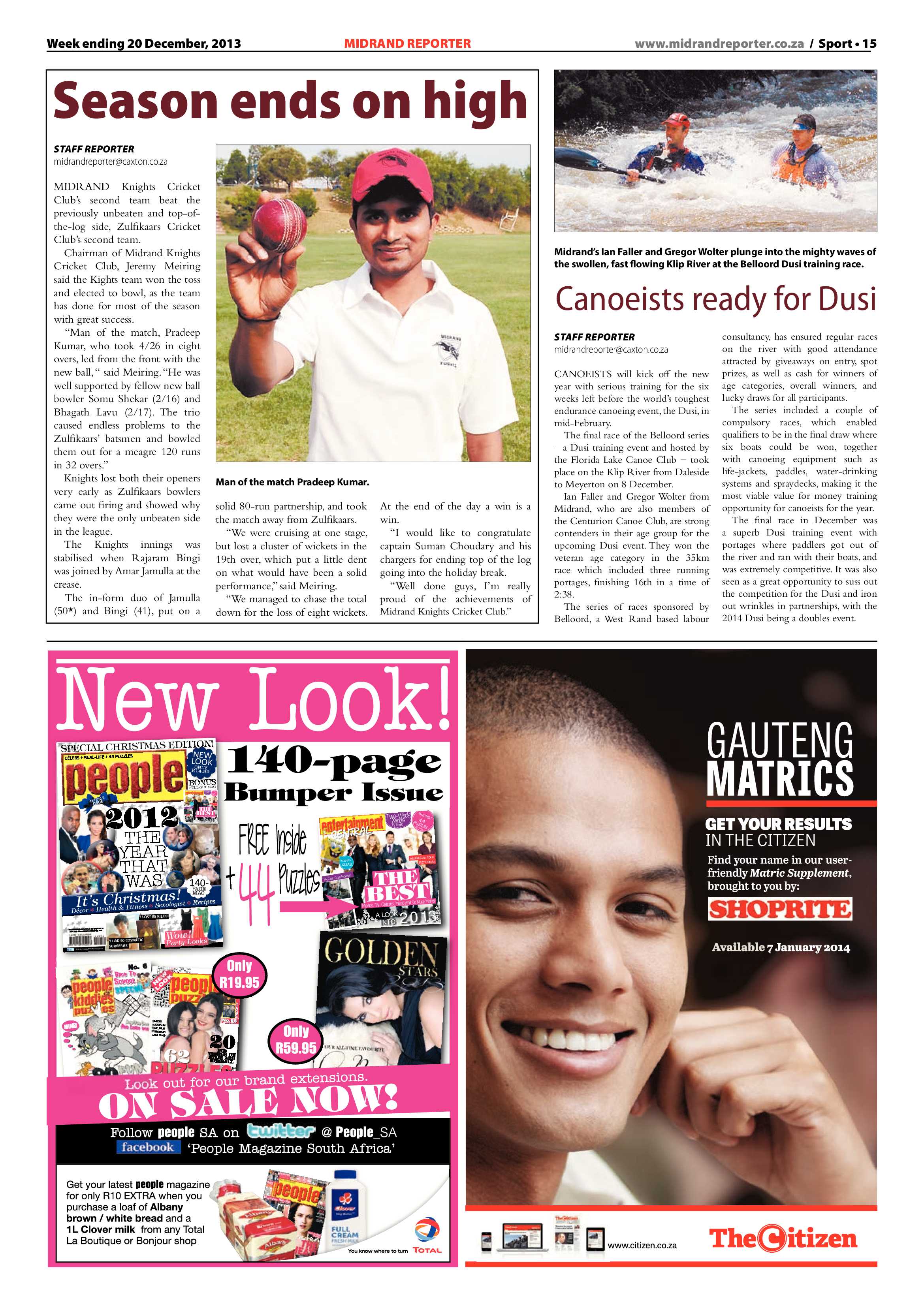 Midrand Reporter 20 December 2013 page 15