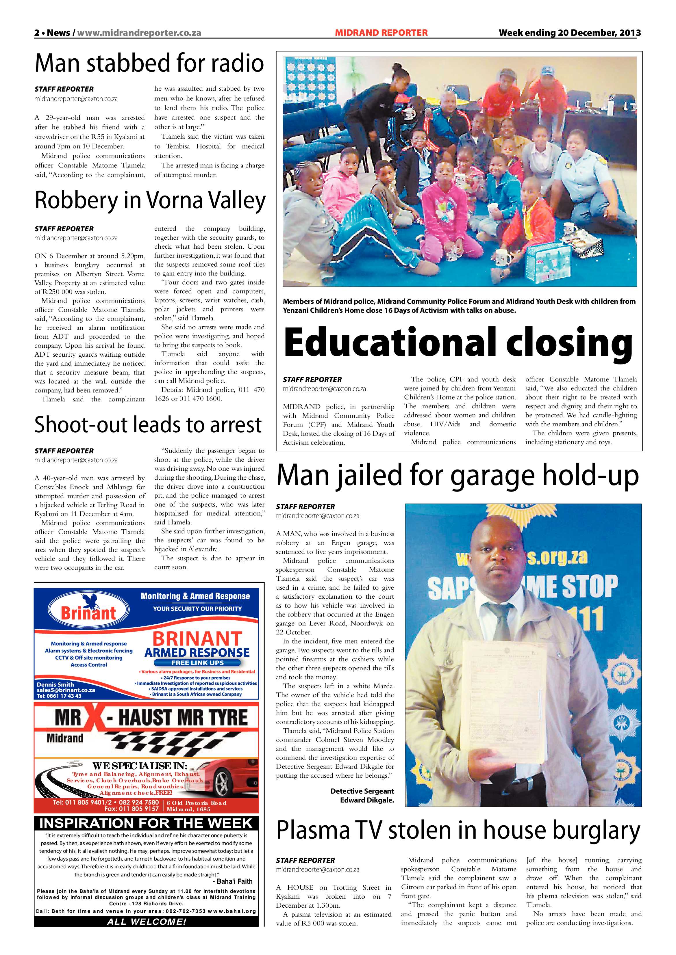 Midrand Reporter 20 December 2013 page 2