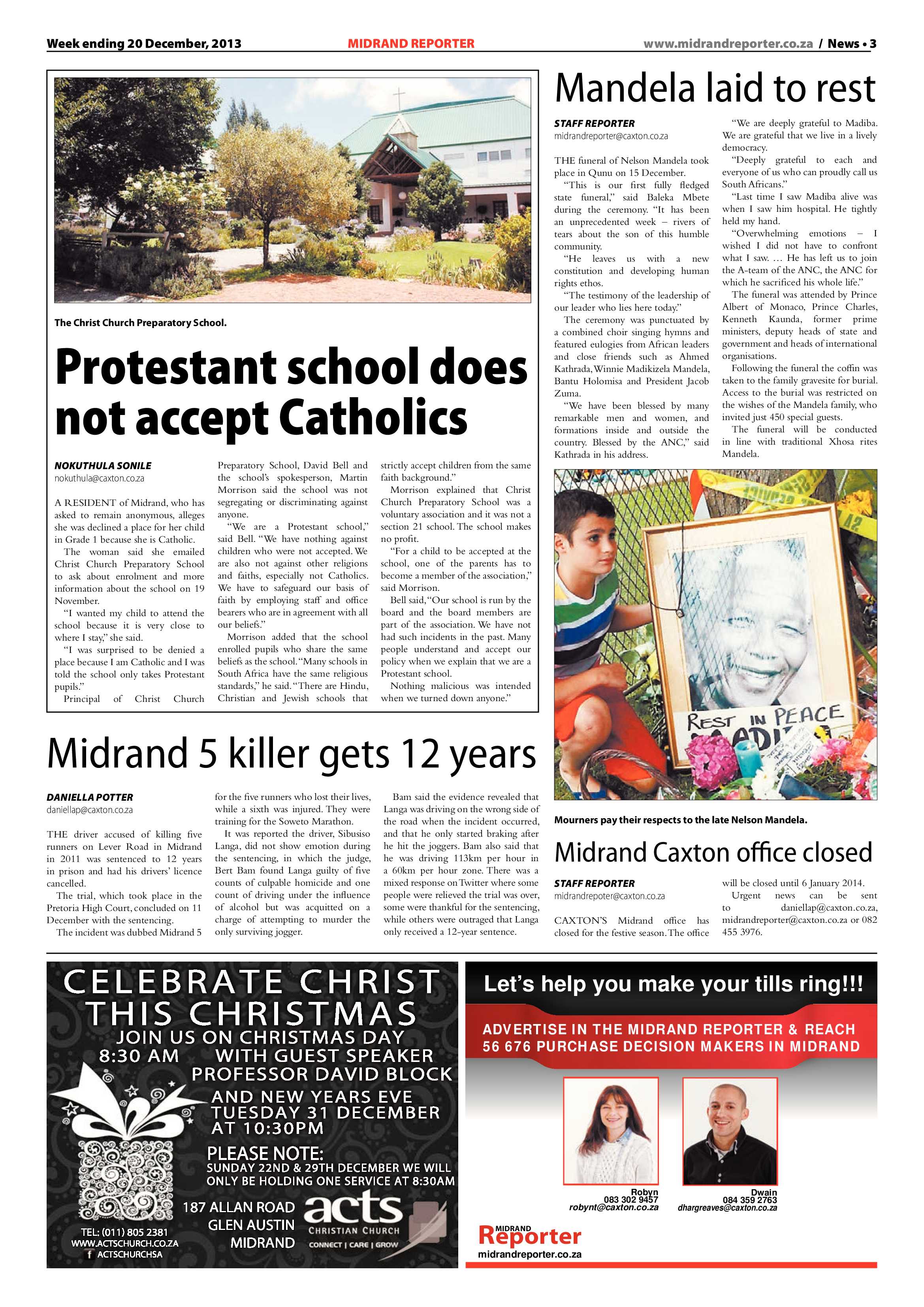 Midrand Reporter 20 December 2013 page 3