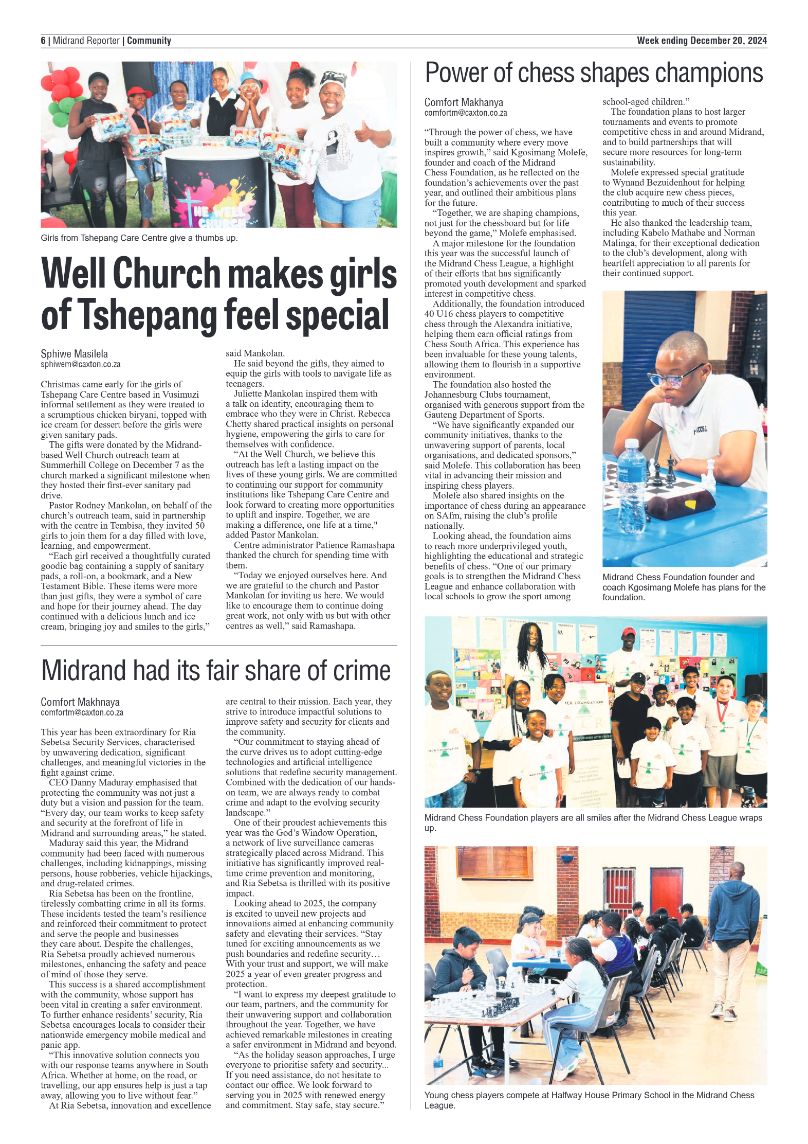 Midrand Reporter 20 December 2024 page 6