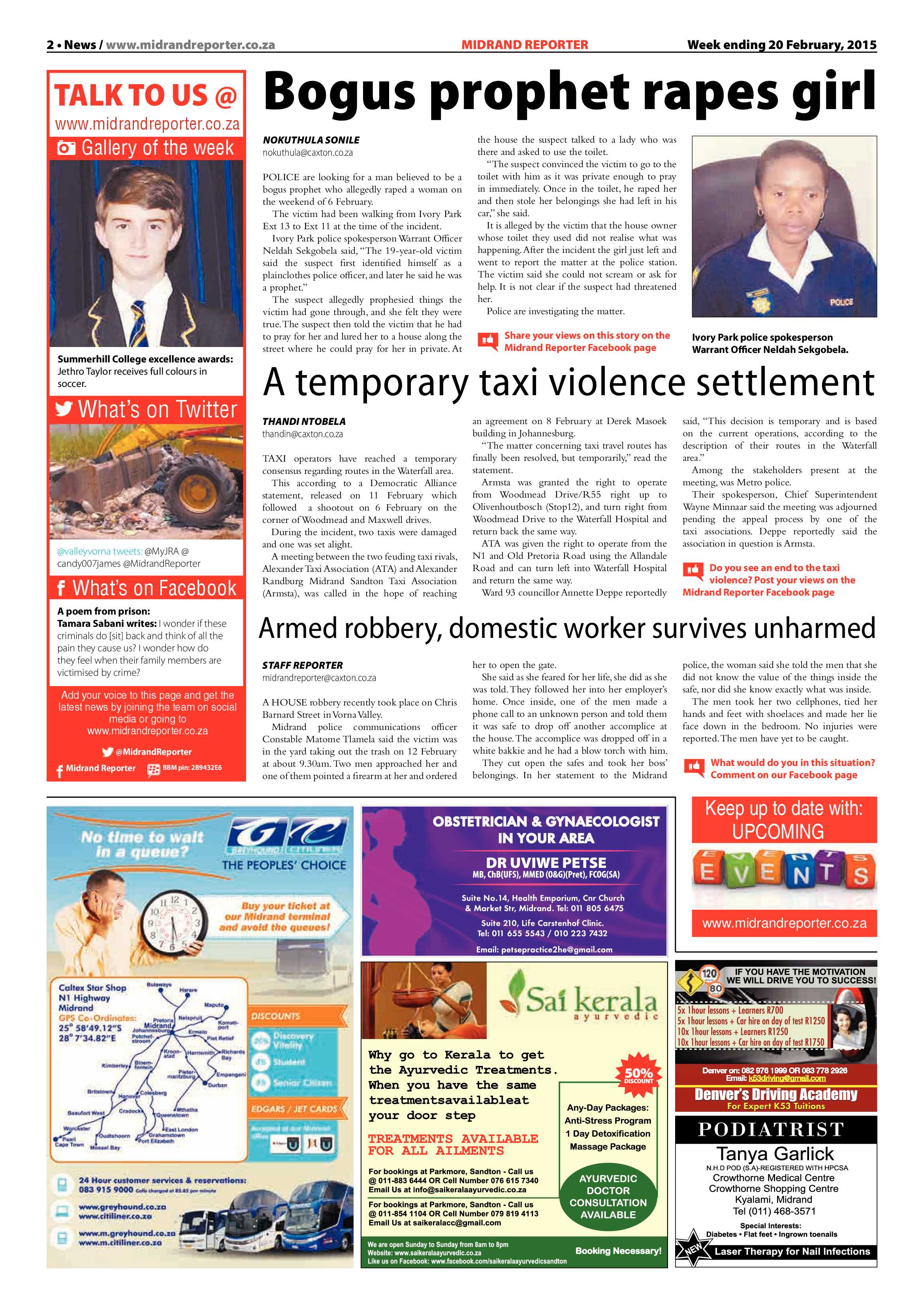 Midrand Reporter 20 February 2015 page 2