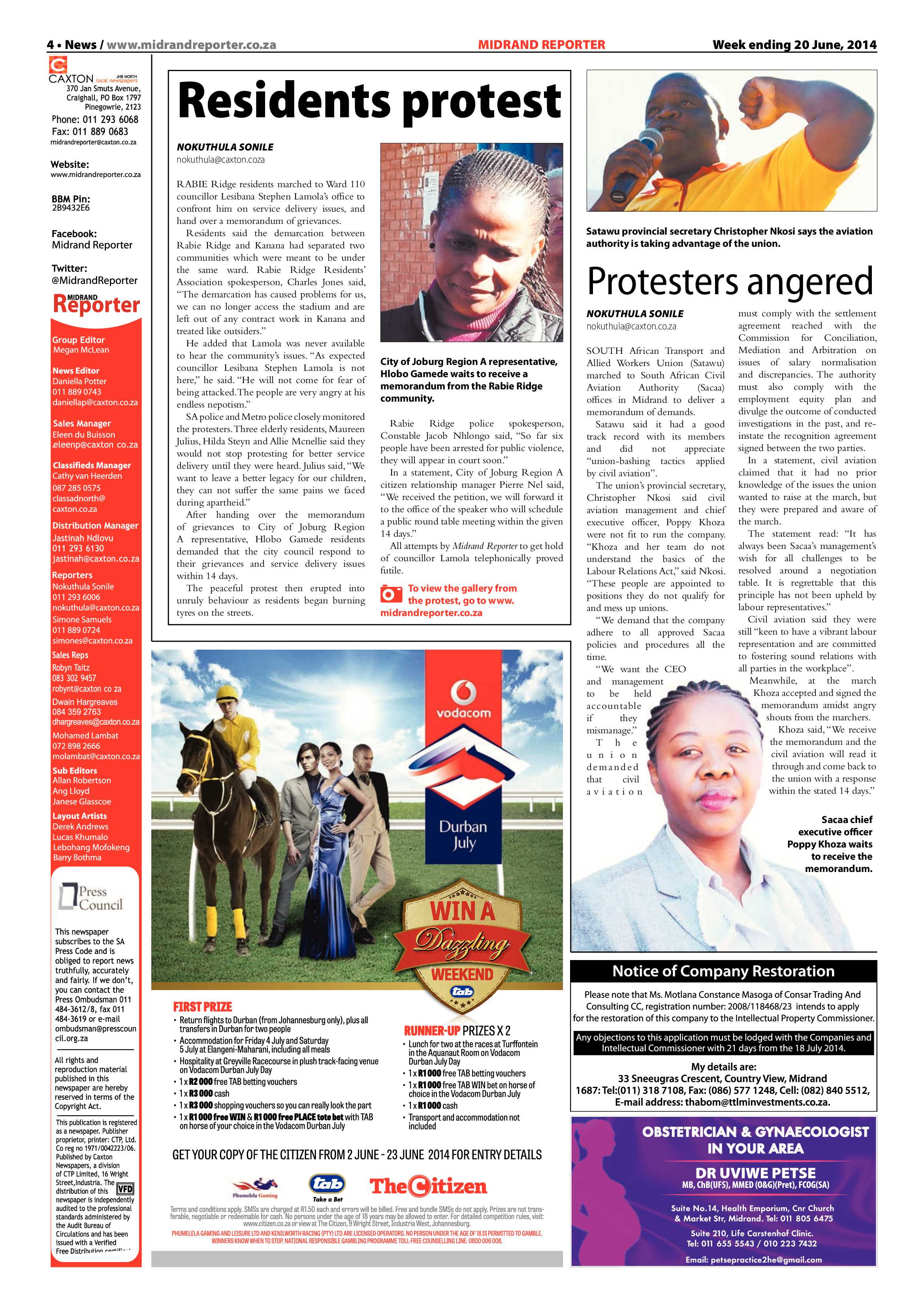 Midrand Reporter 20 June 2014 page 4