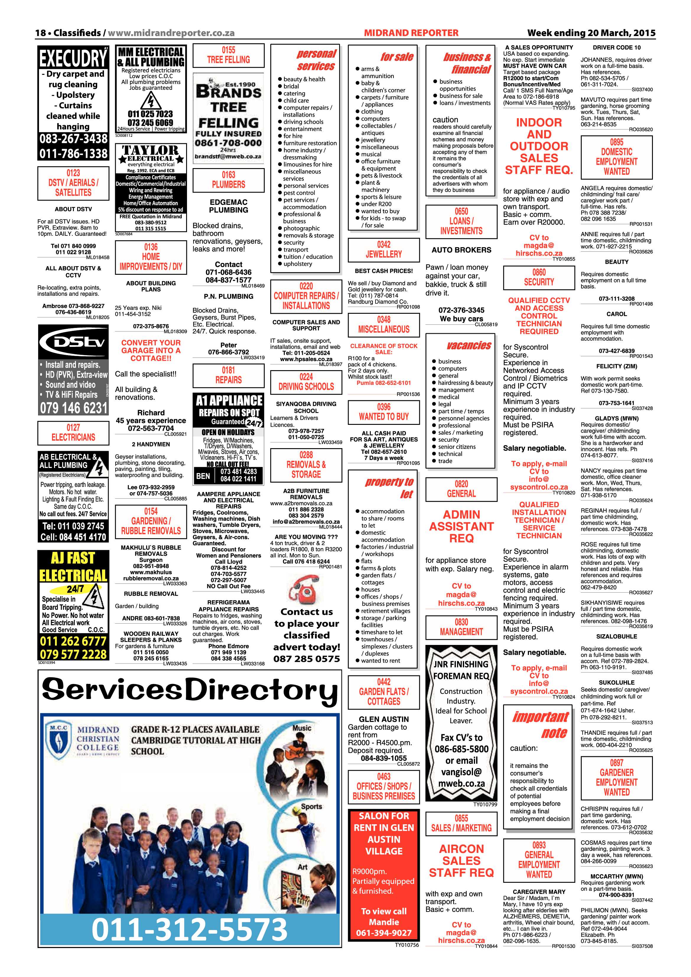 Midrand Reporter 20 March 2015 page 18