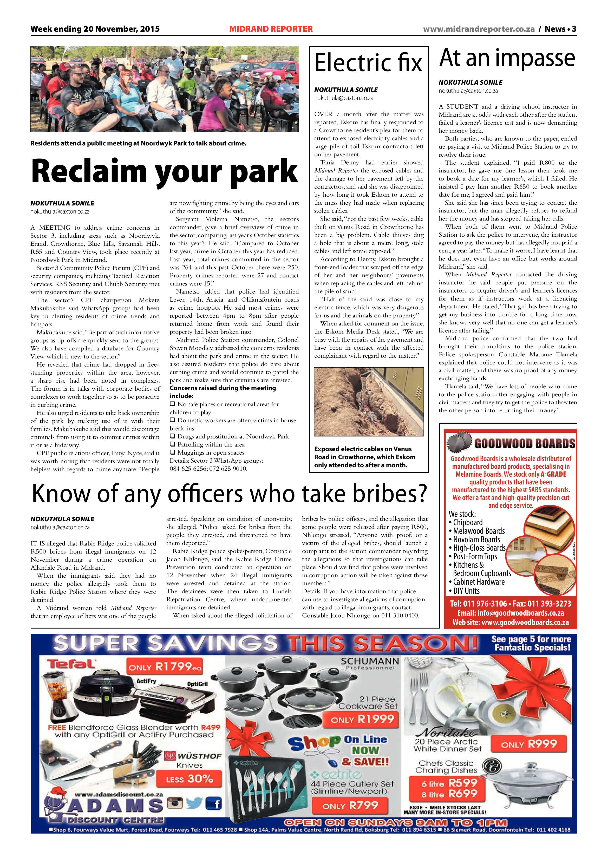 Midrand Reporter 20 November 2015 page 3