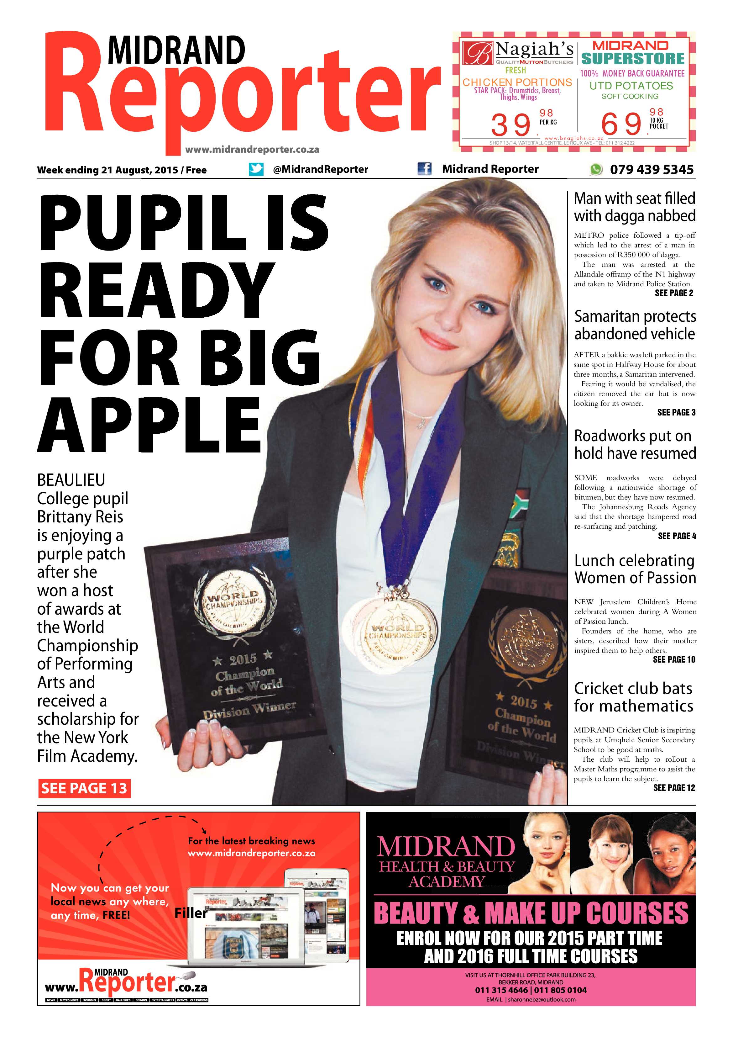 Midrand Reporter 21 August 2015 page 1
