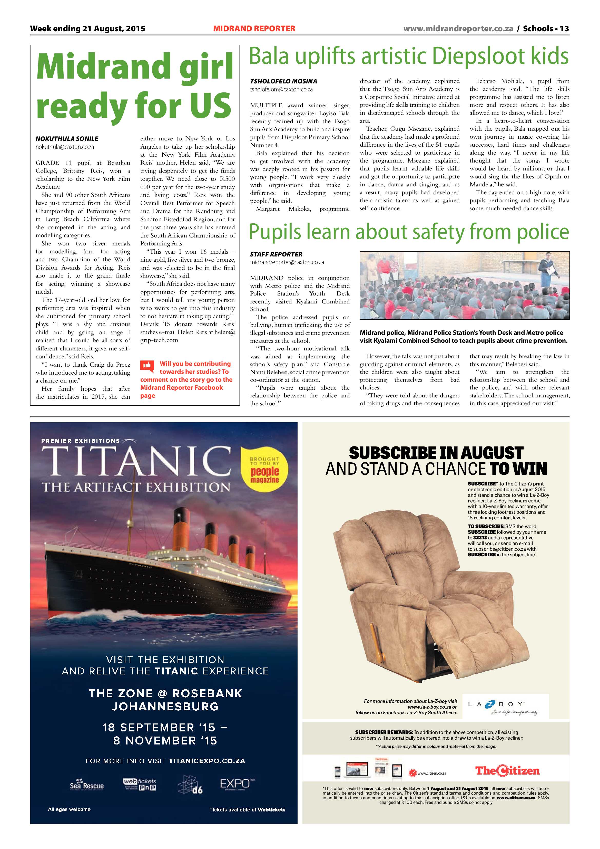 Midrand Reporter 21 August 2015 page 13