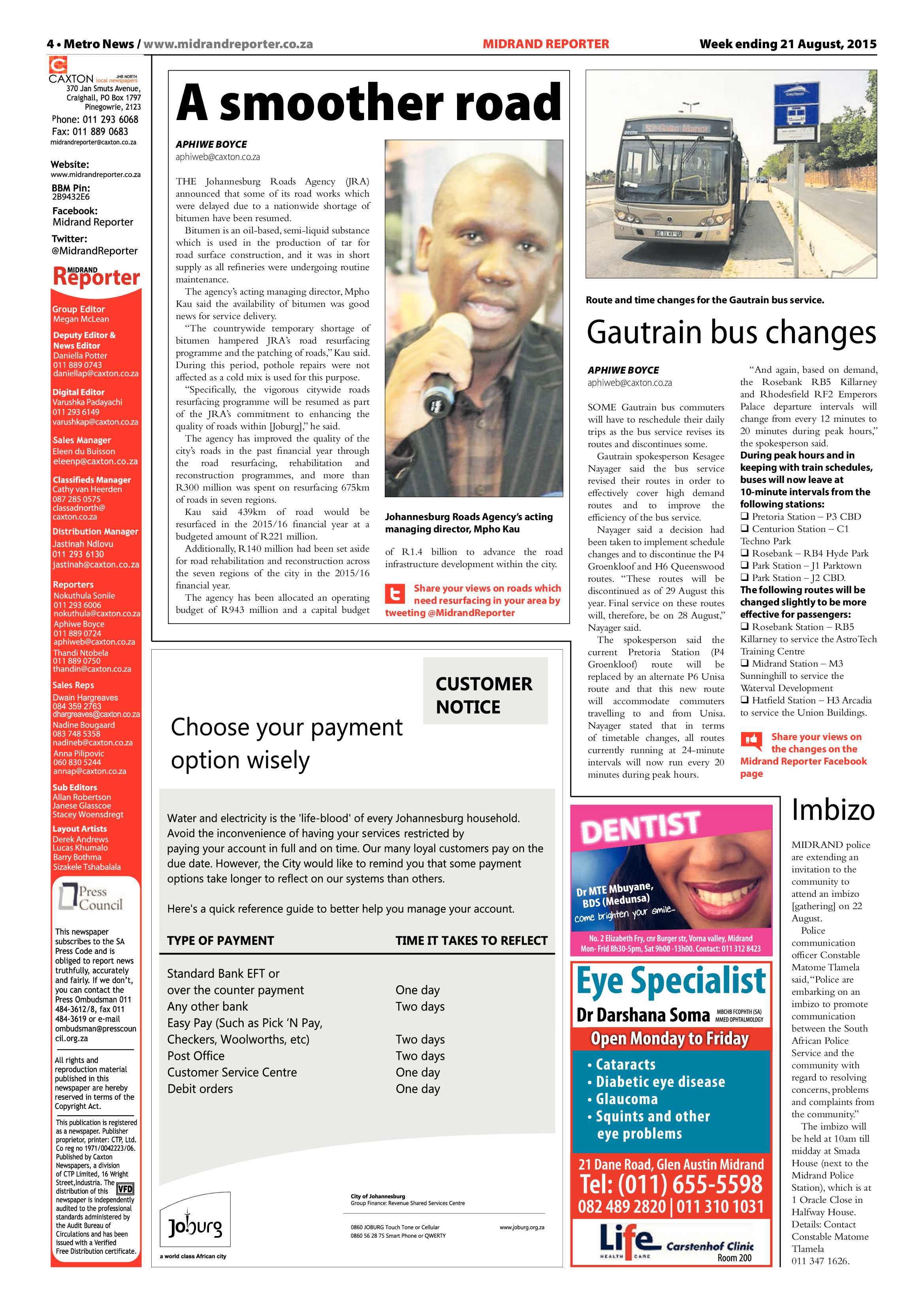 Midrand Reporter 21 August 2015 page 4