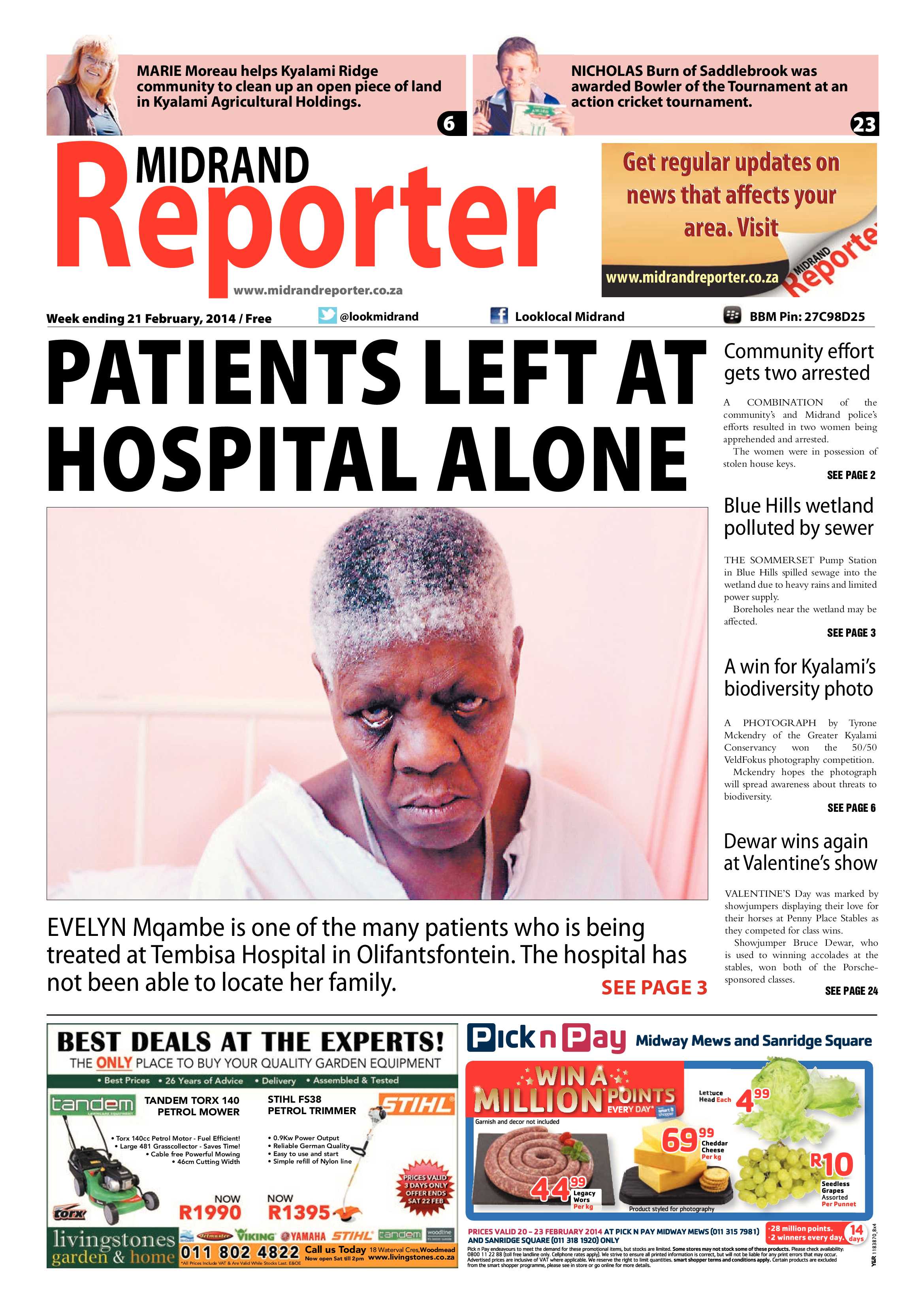 Midrand Reporter 21 February 2014 page 1