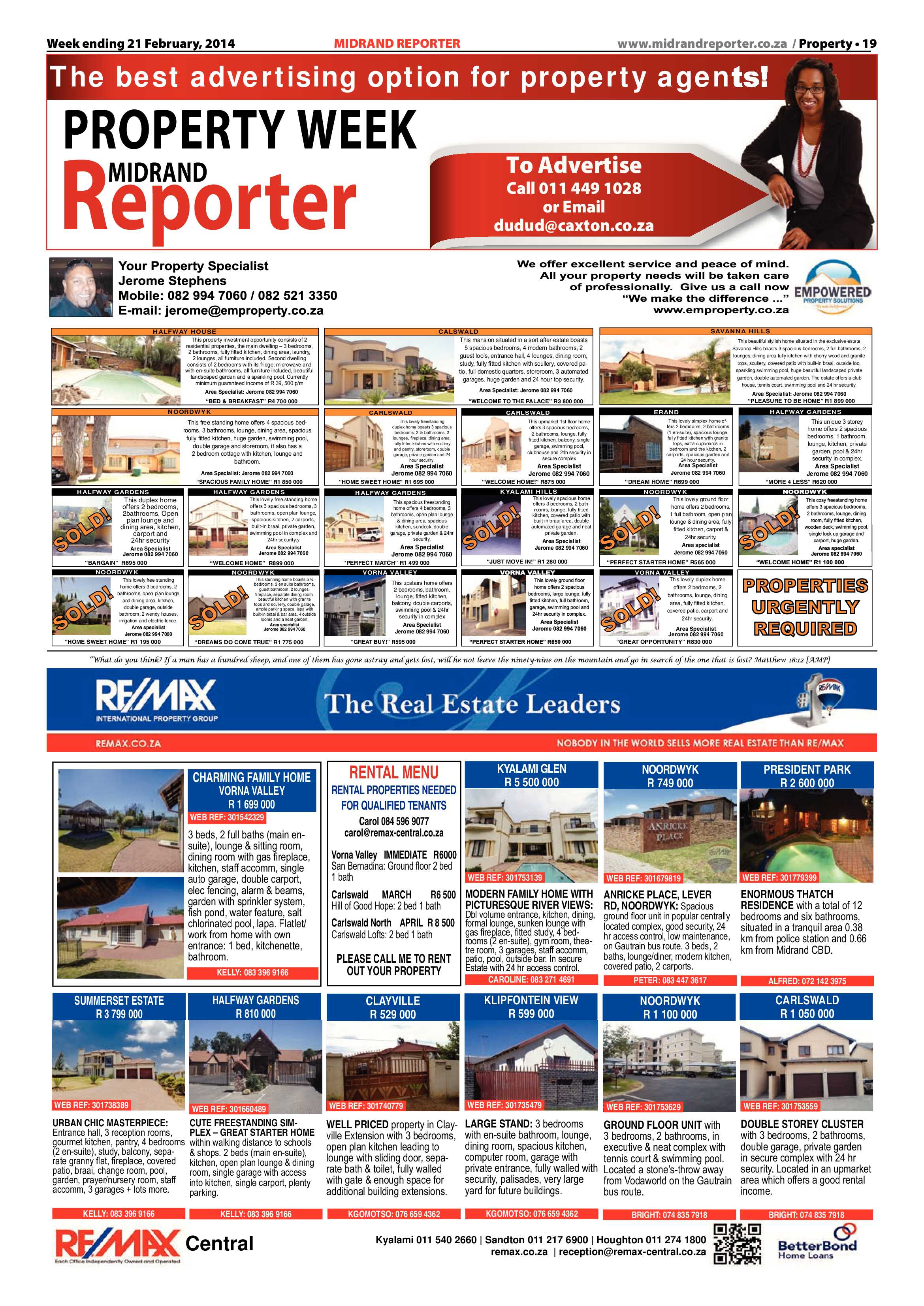 Midrand Reporter 21 February 2014 page 19