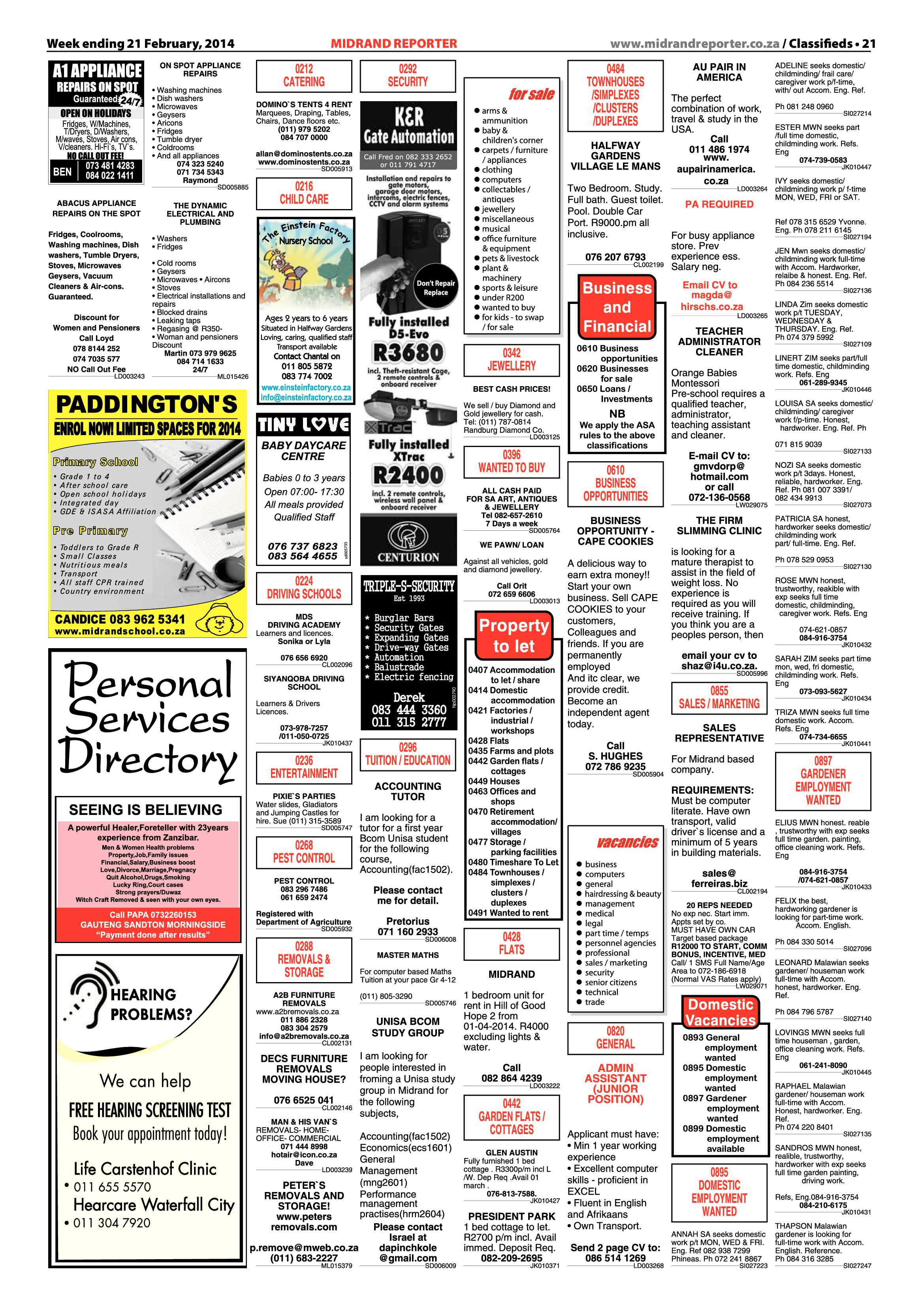 Midrand Reporter 21 February 2014 page 21