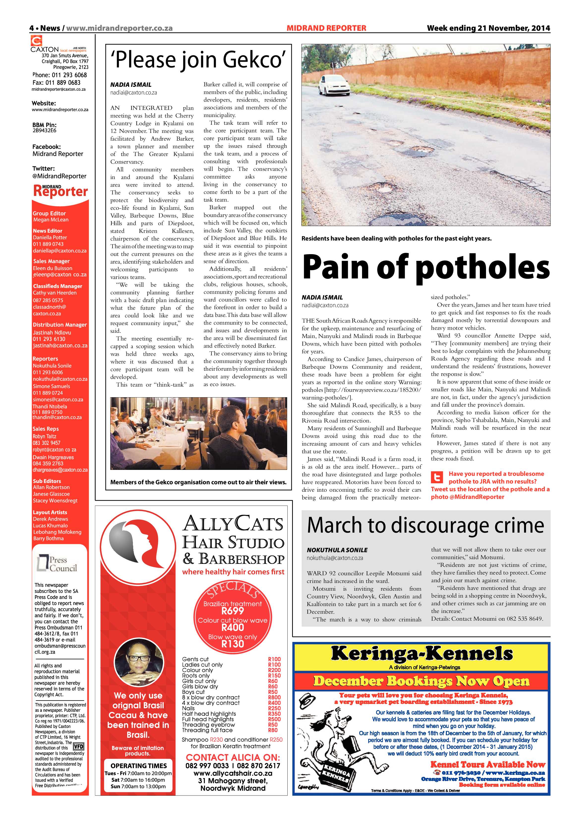 Midrand Reporter 21 November 2014 page 4