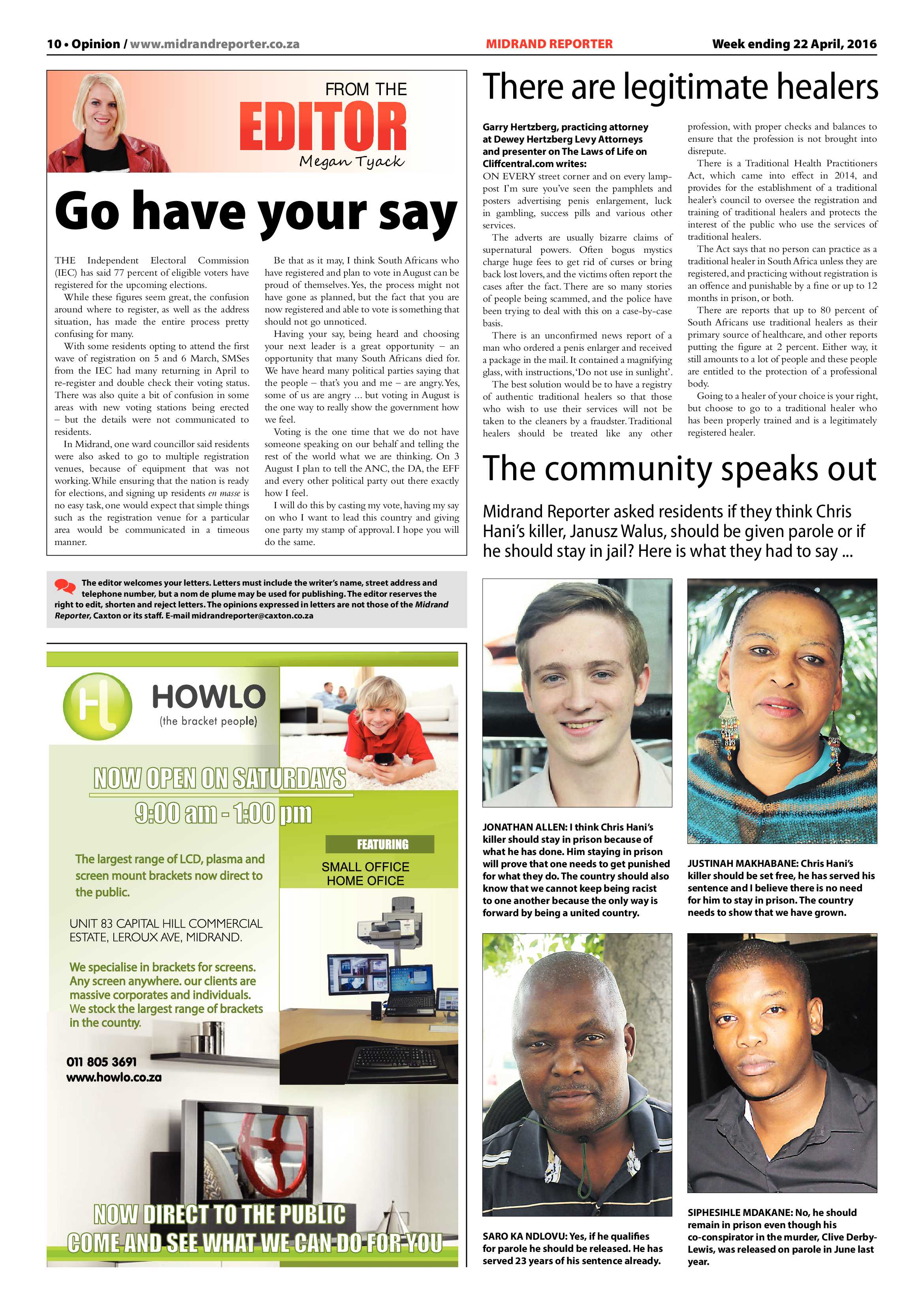 Midrand Reporter 22 April 2016 page 10