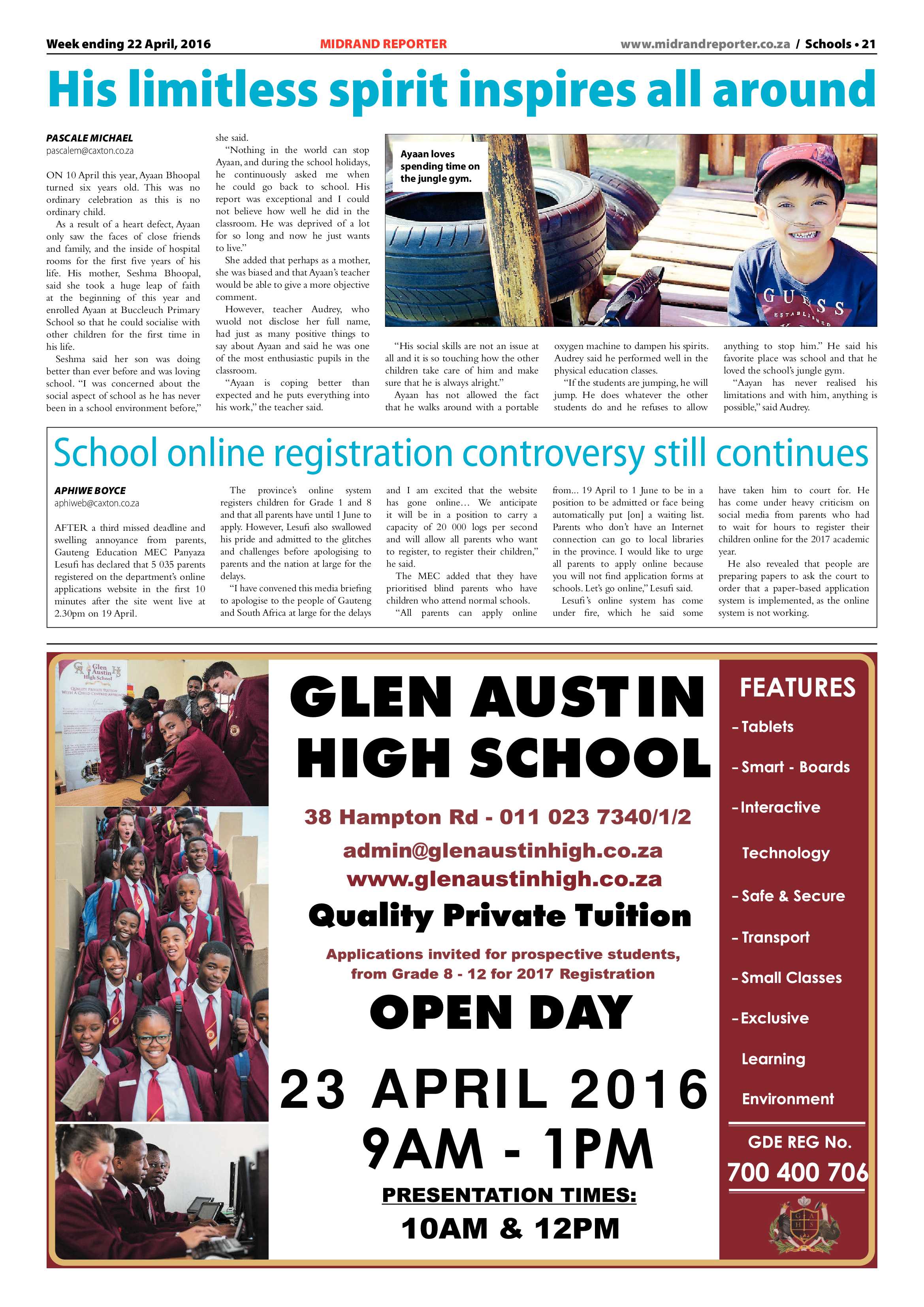 Midrand Reporter 22 April 2016 page 21
