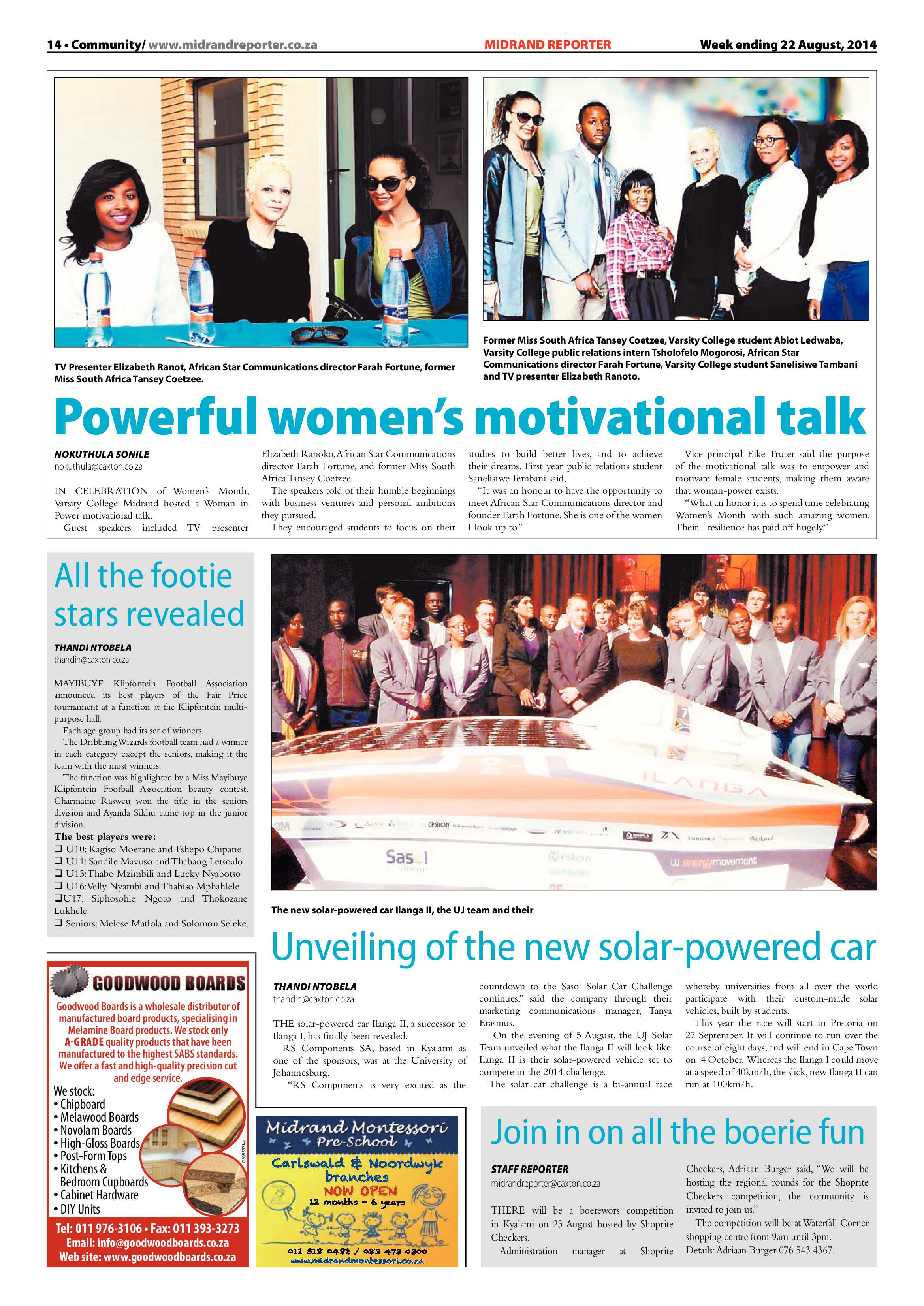 Midrand Reporter 22 August 2014 page 15