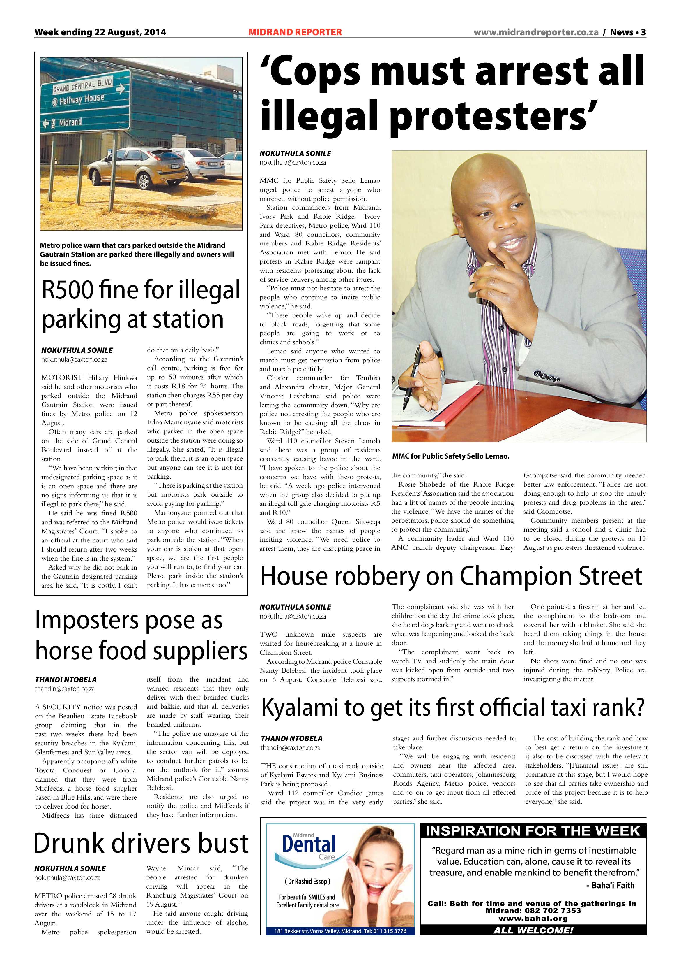 Midrand Reporter 22 August 2014 page 3