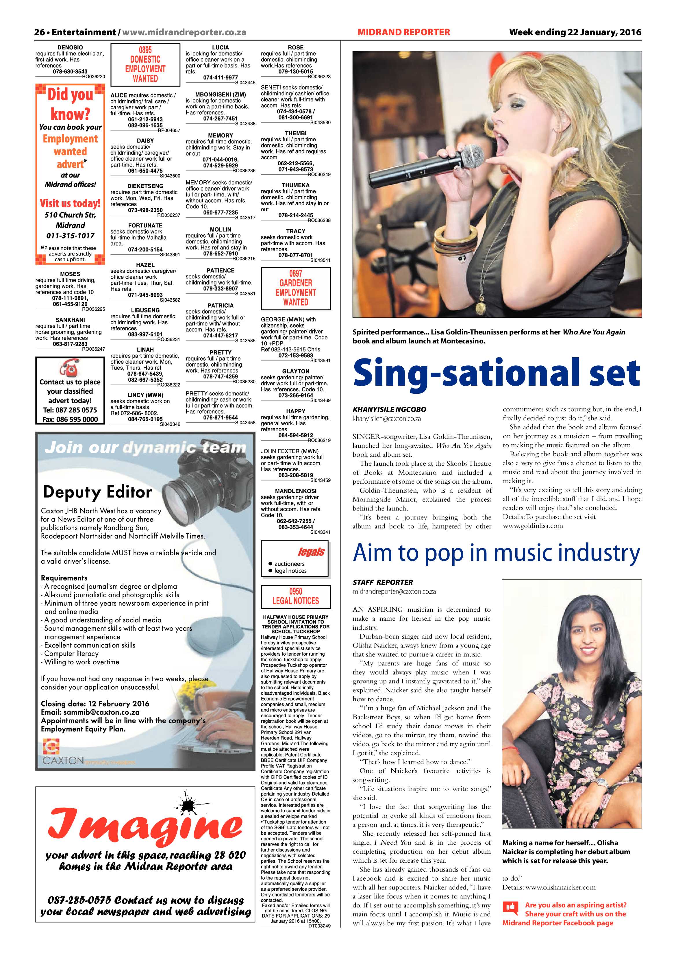 Midrand Reporter 22 January 2016 page 26