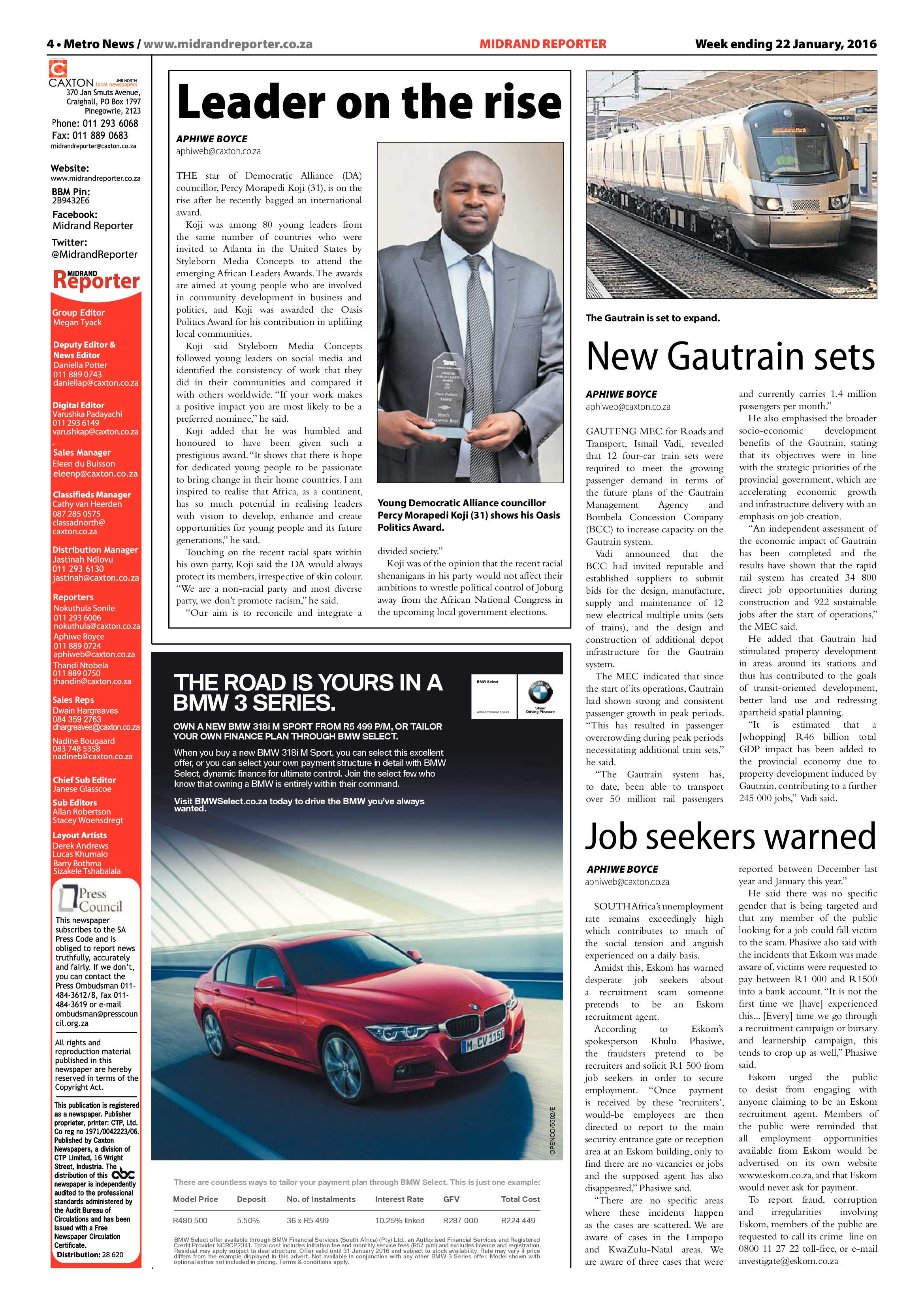 Midrand Reporter 22 January 2016 page 4